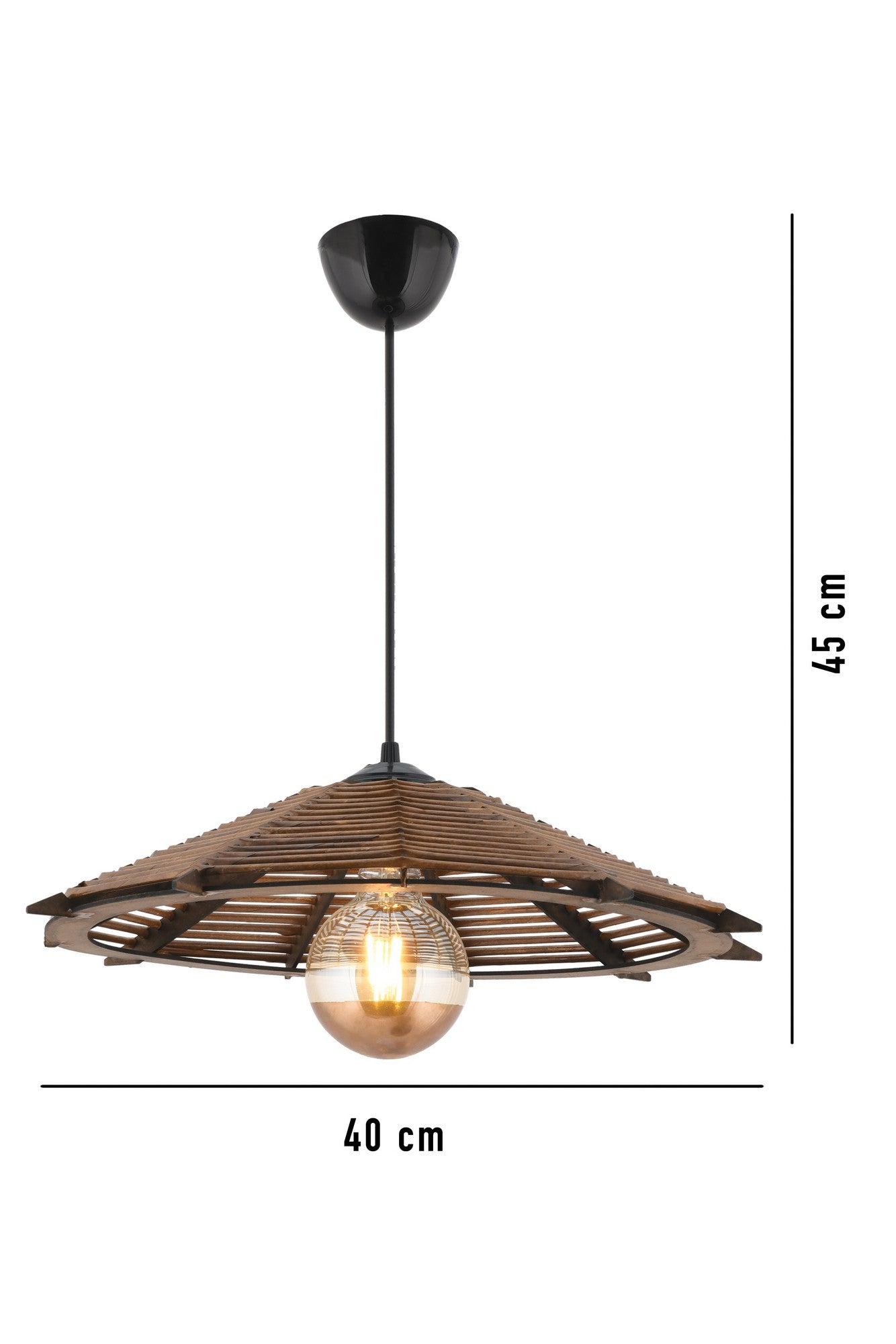 Candeeiro de Teto – 55 cm – Cor de Antiguidade – Madeira