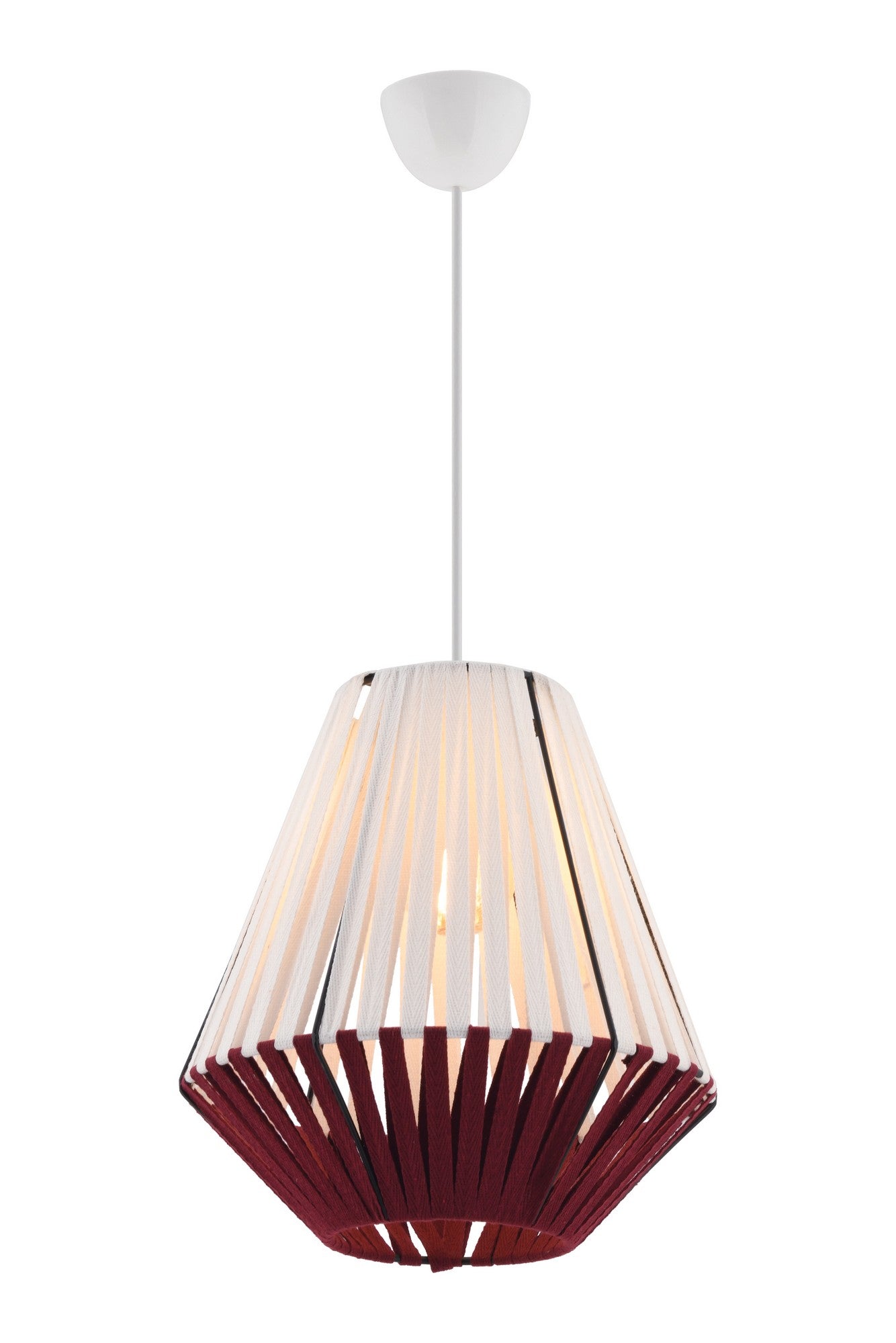 Candeeiro de Teto – 60 cm – Branco e Vermelho – Metálico