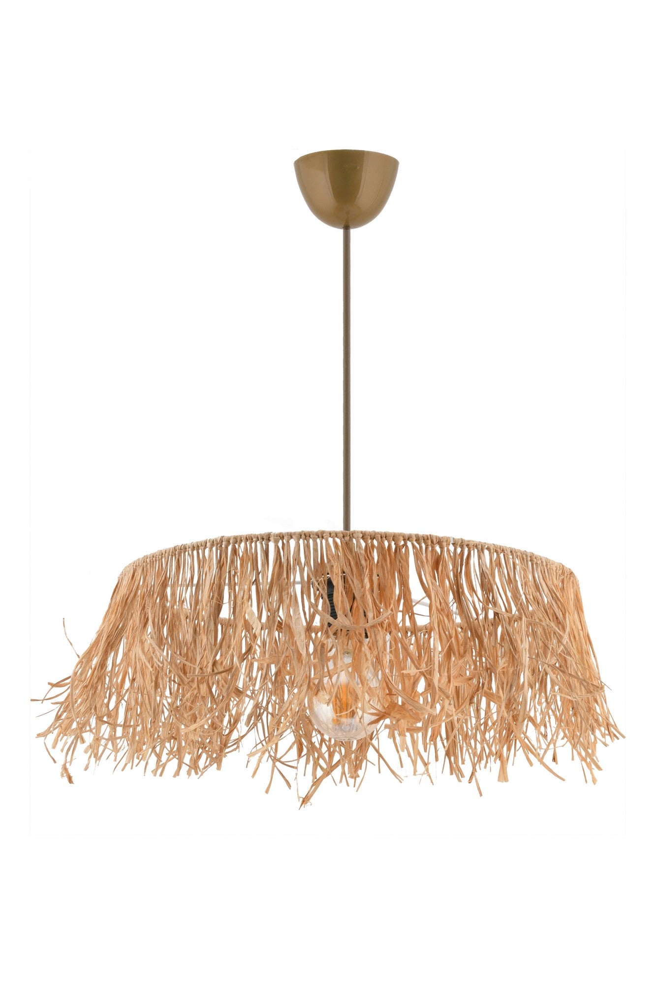 Candeeiro de Teto – 60 cm – Natural – Metal e Ráfia