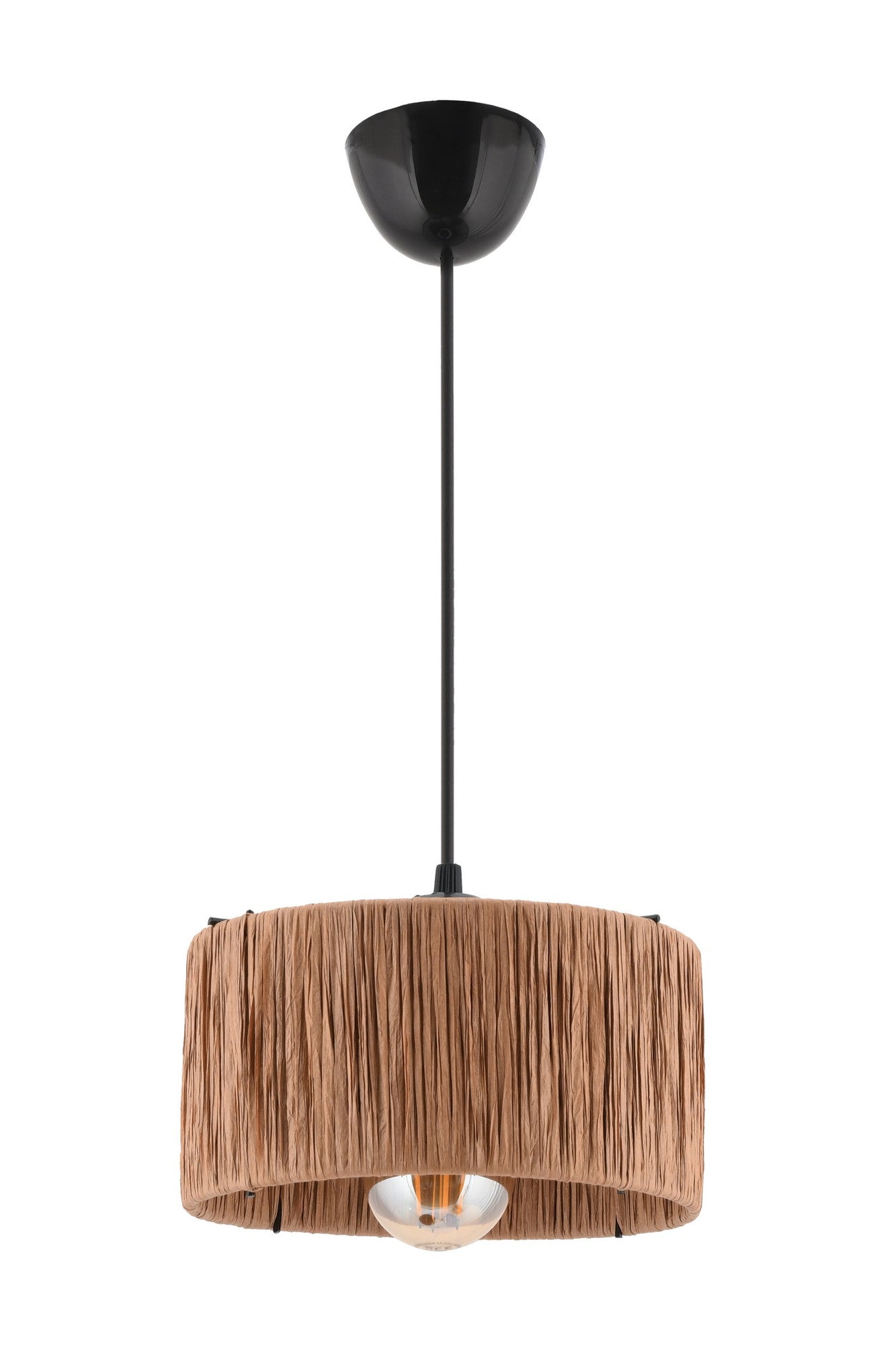 Candeeiro de Teto – 20 x 20 cm – Natural – Metal e Ráfia