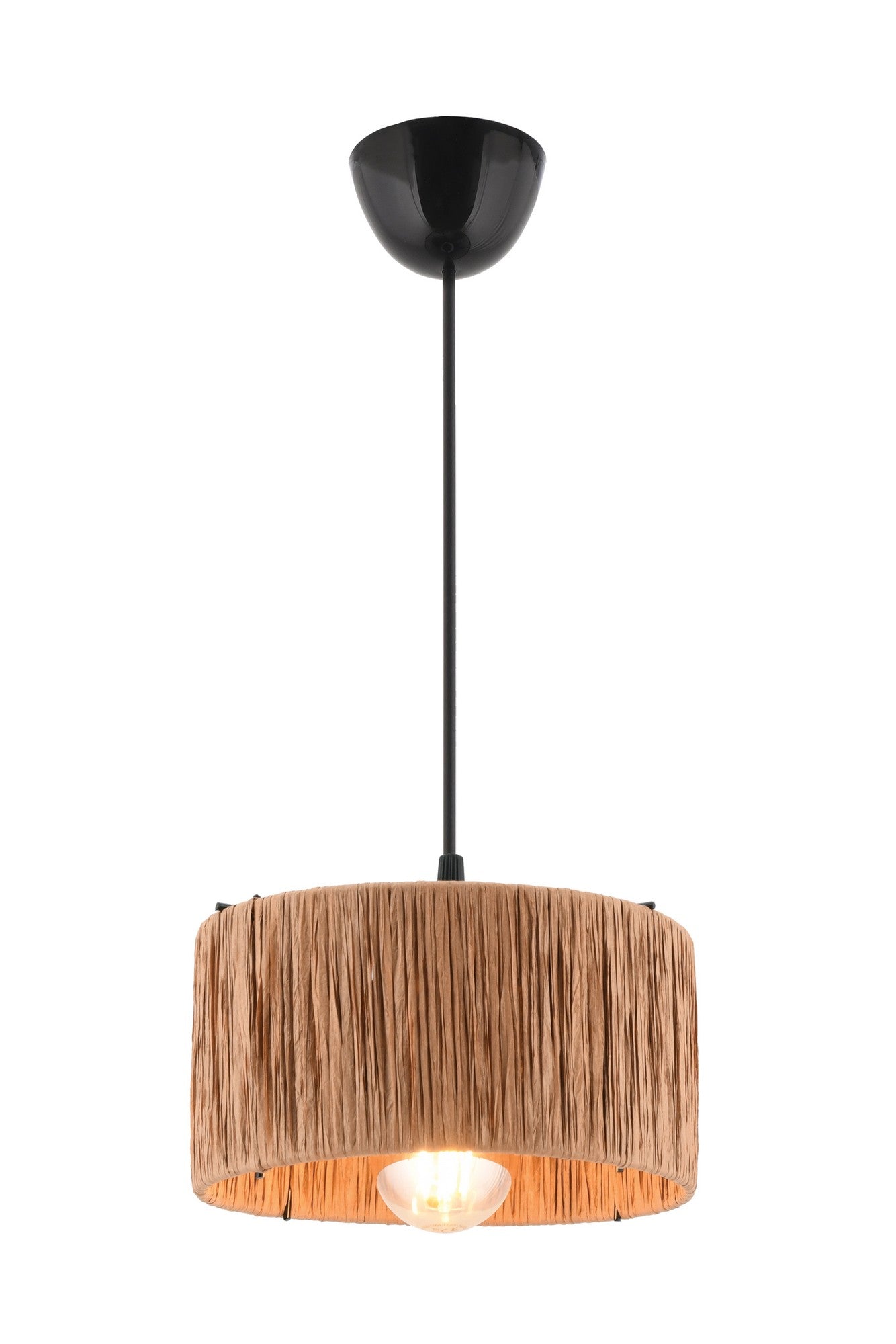Candeeiro de Teto – 20 x 20 cm – Natural – Metal e Ráfia