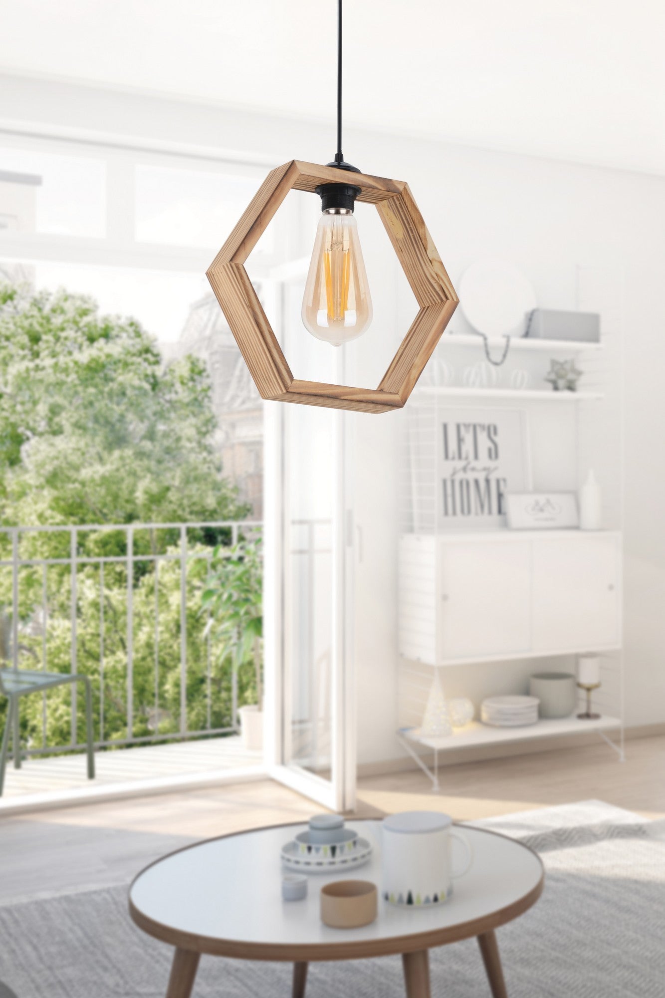 Candeeiro de Teto de Madeira – 30 cm – Natural – madeira