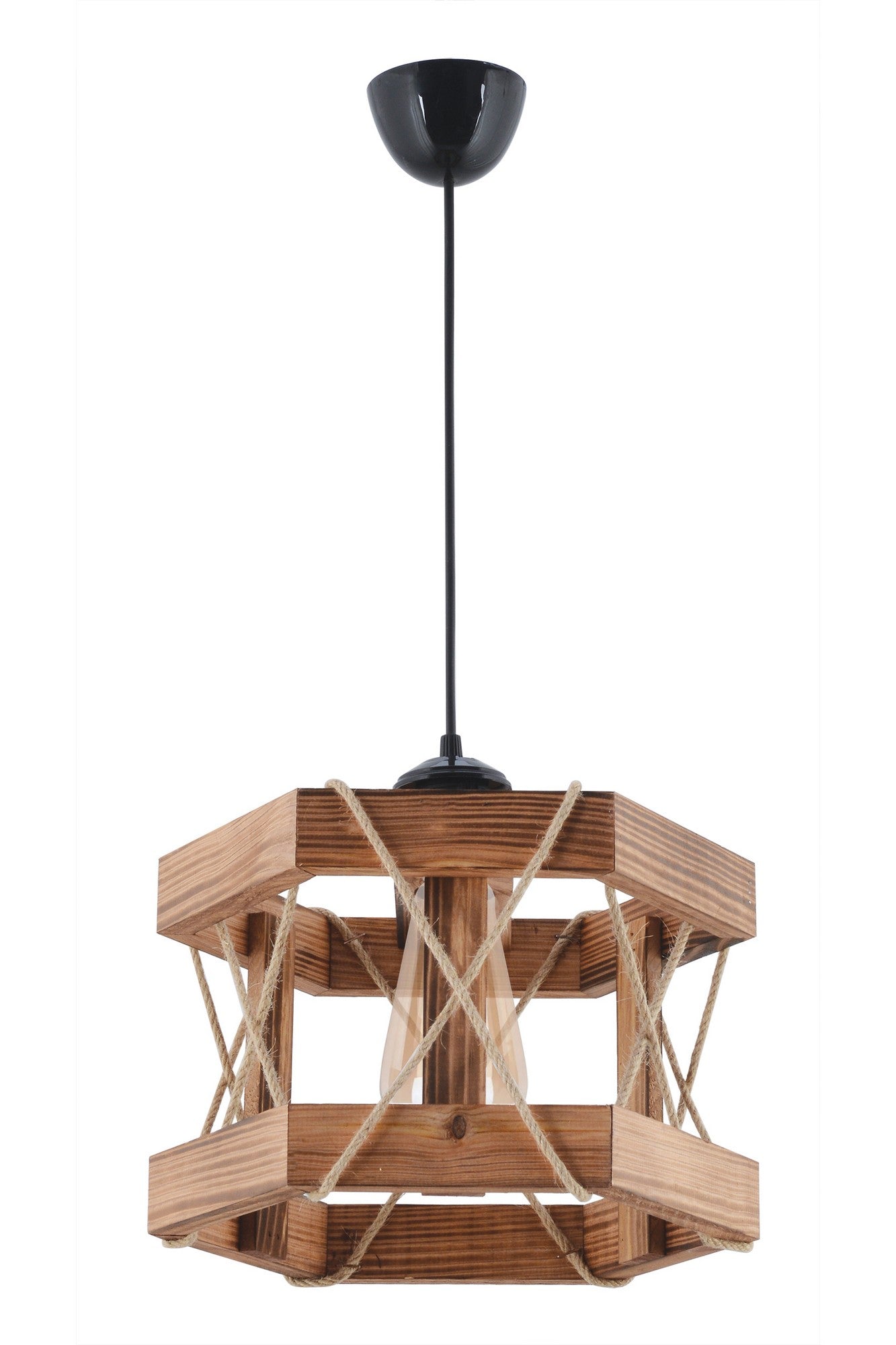 Candeeiro de Teto – 65 cm – Marrom – Madeira