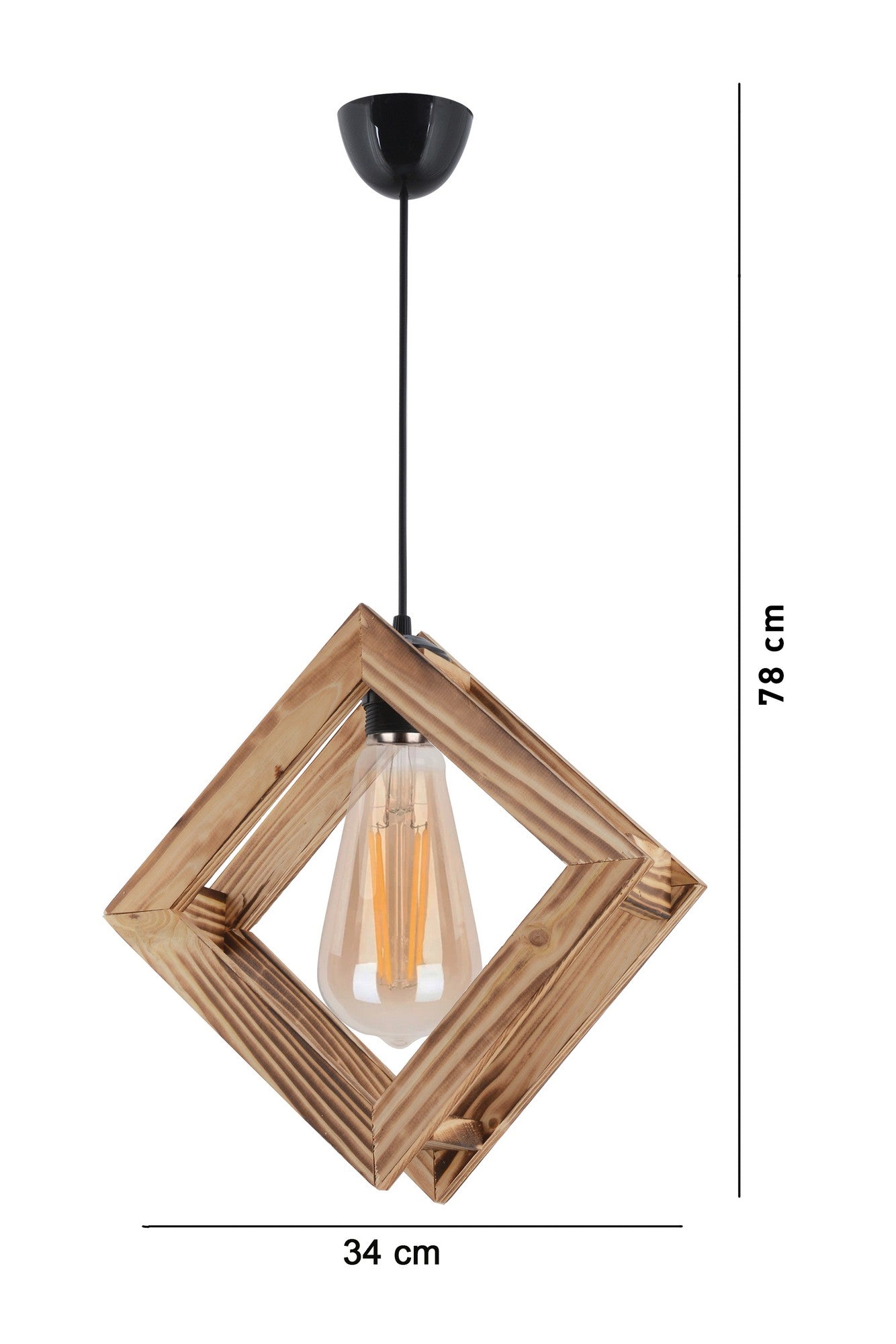 Candeeiro de Teto – 75 cm – Madeira Natural