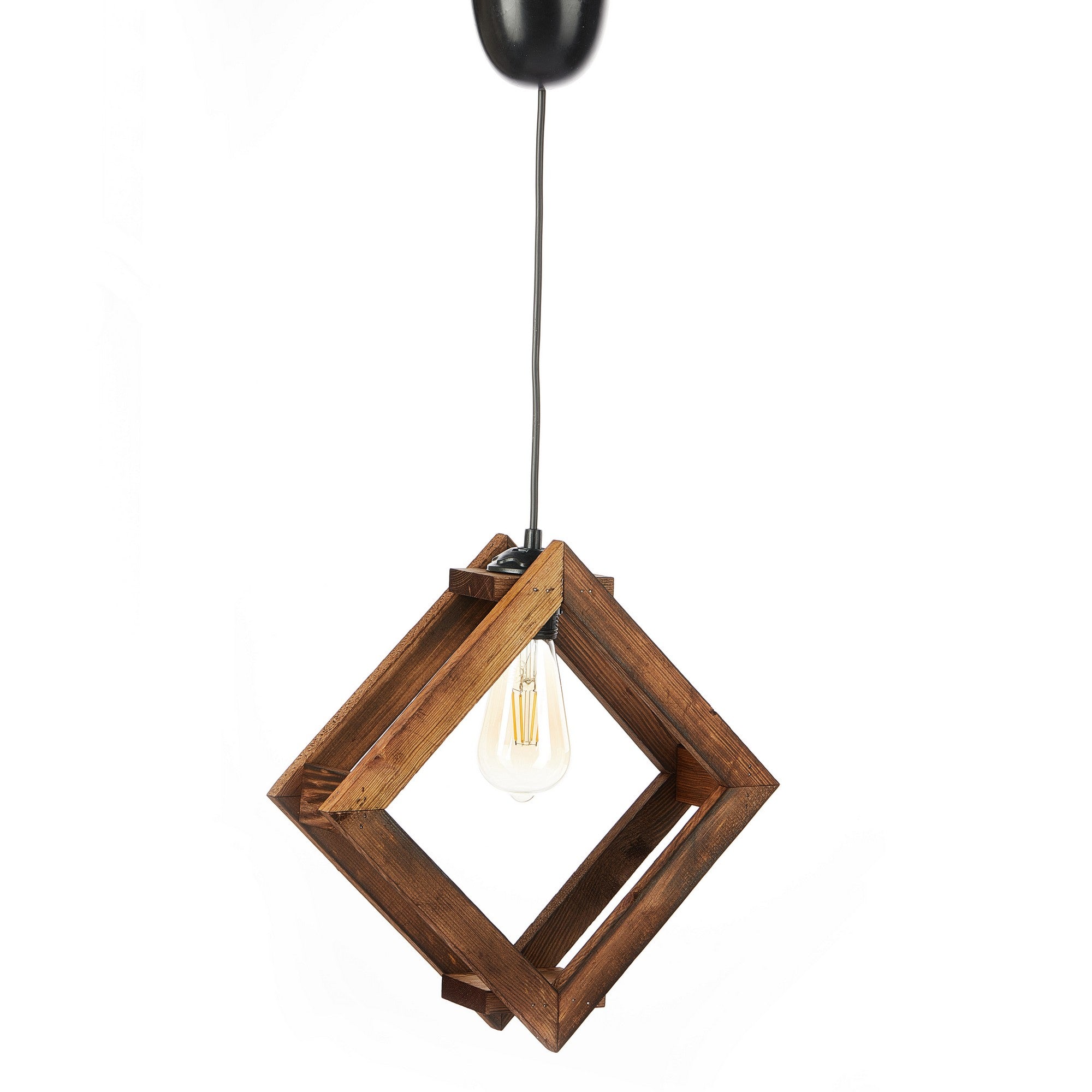 Candeeiro de Teto – 75 cm – Marrom – Madeira