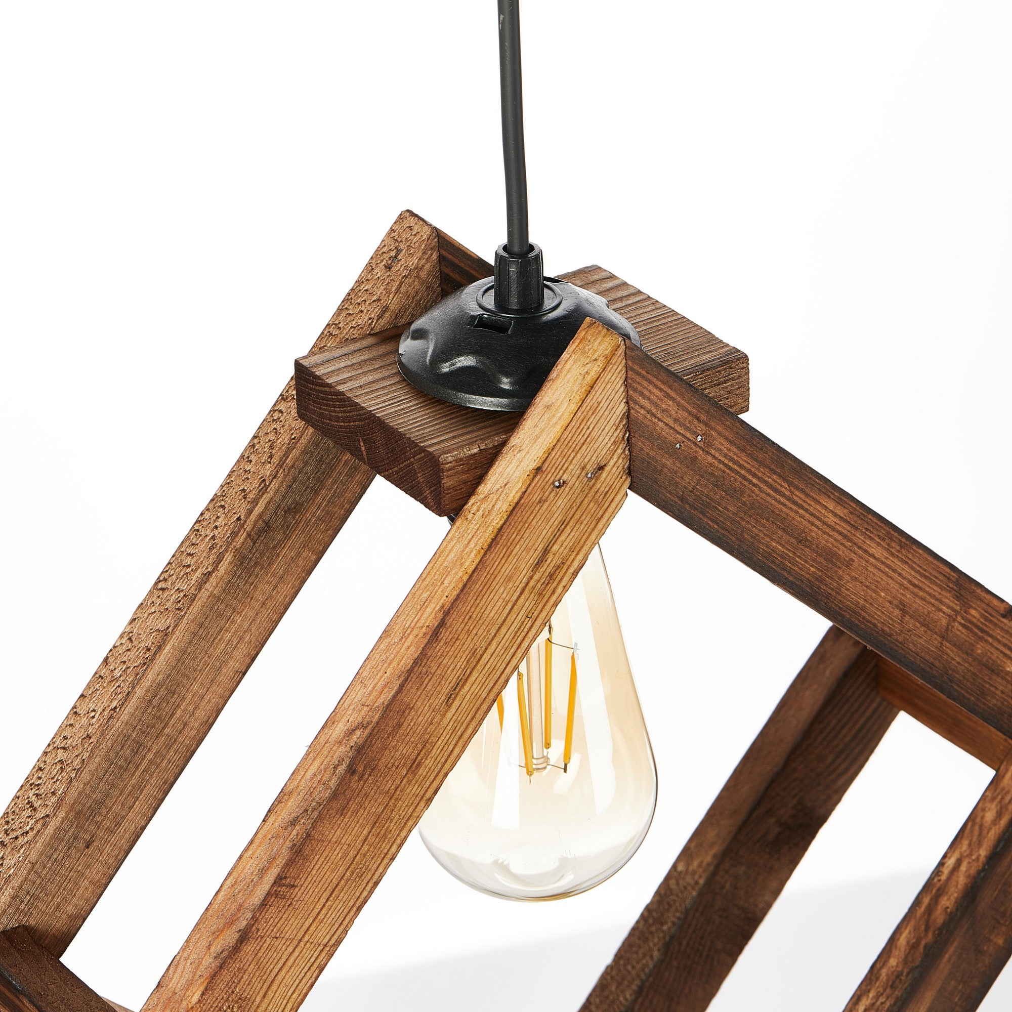 Candeeiro de Teto – 75 cm – Marrom – Madeira