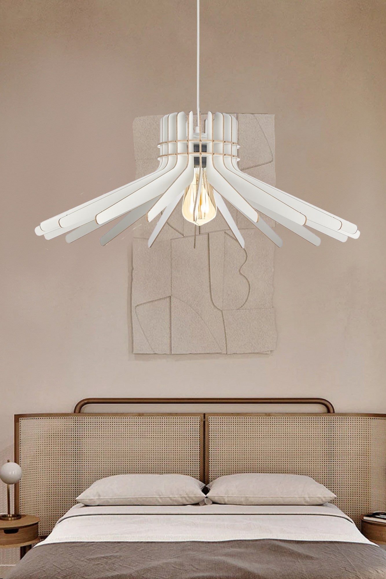 Candeeiro de Teto – 65 cm – Branco – MDF