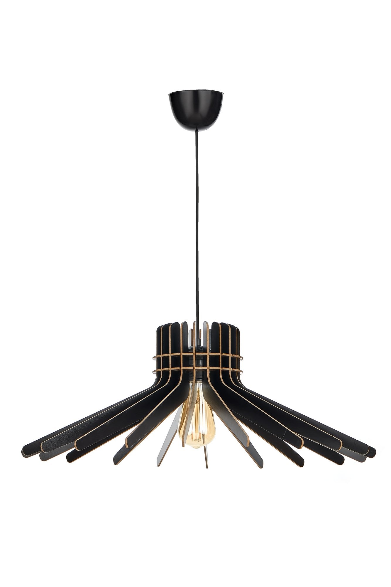 Candeeiro de Teto – 65 cm – Preto – MDF