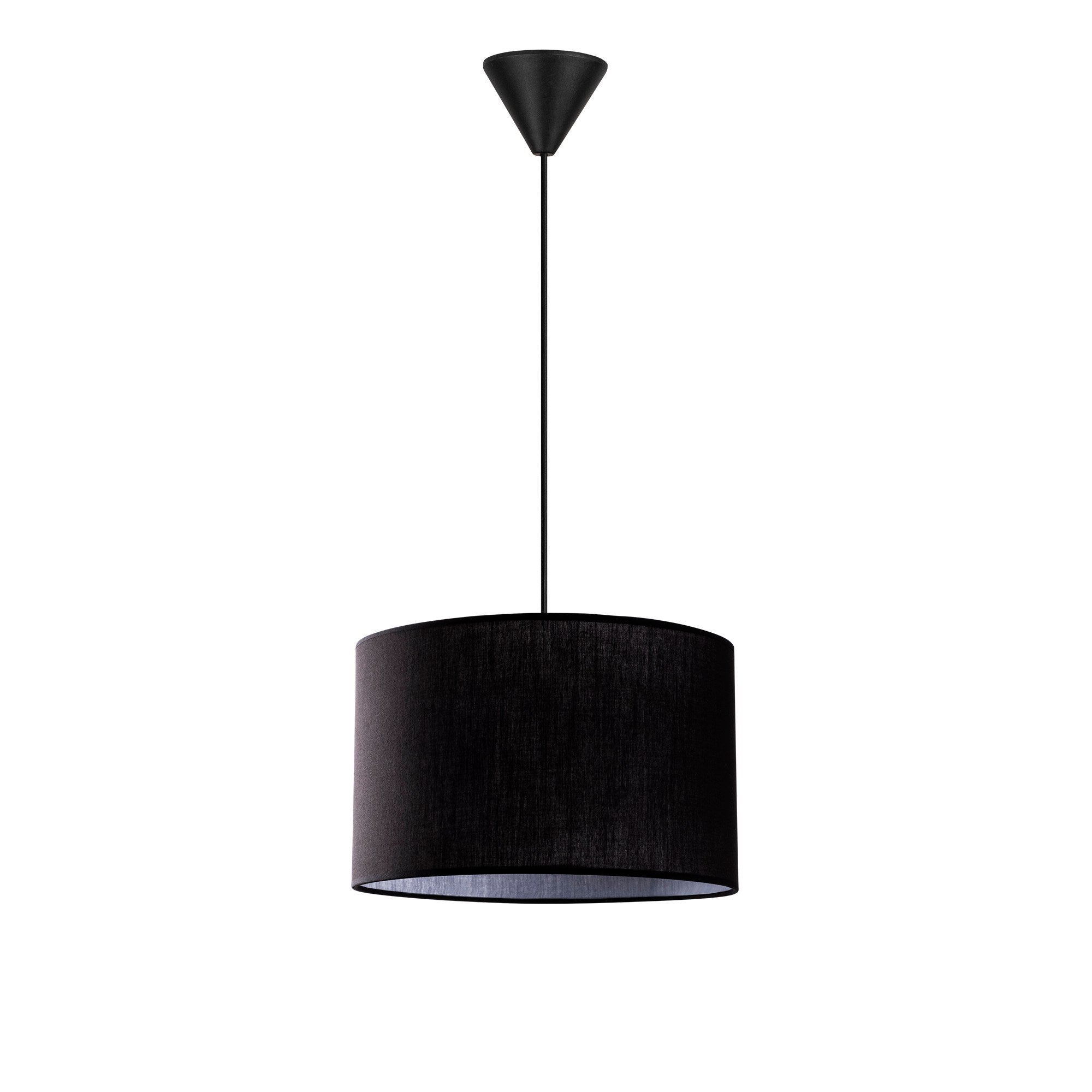 Candeeiro de Teto – 30 cm x 30 cm – Preto – Metal e Algodão