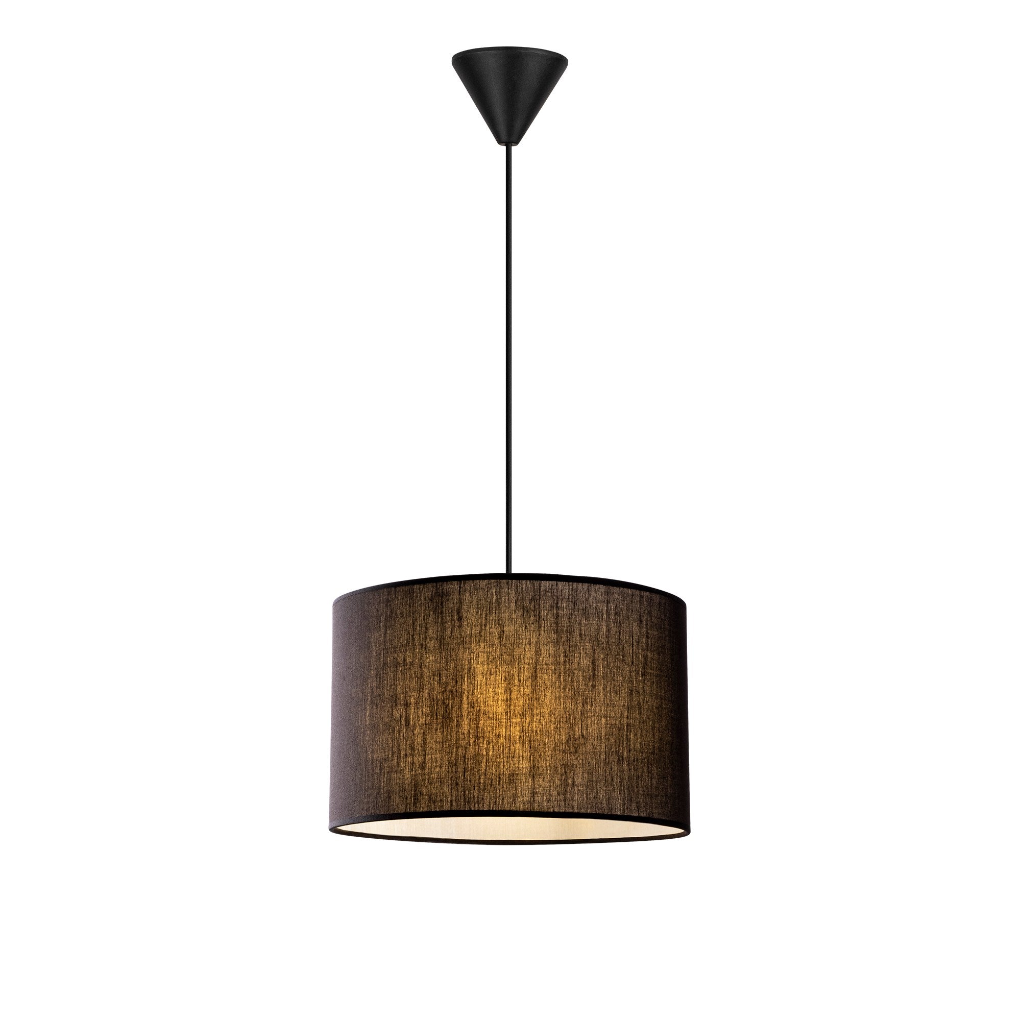 Candeeiro de Teto – 30 cm x 30 cm – Preto – Metal e Algodão