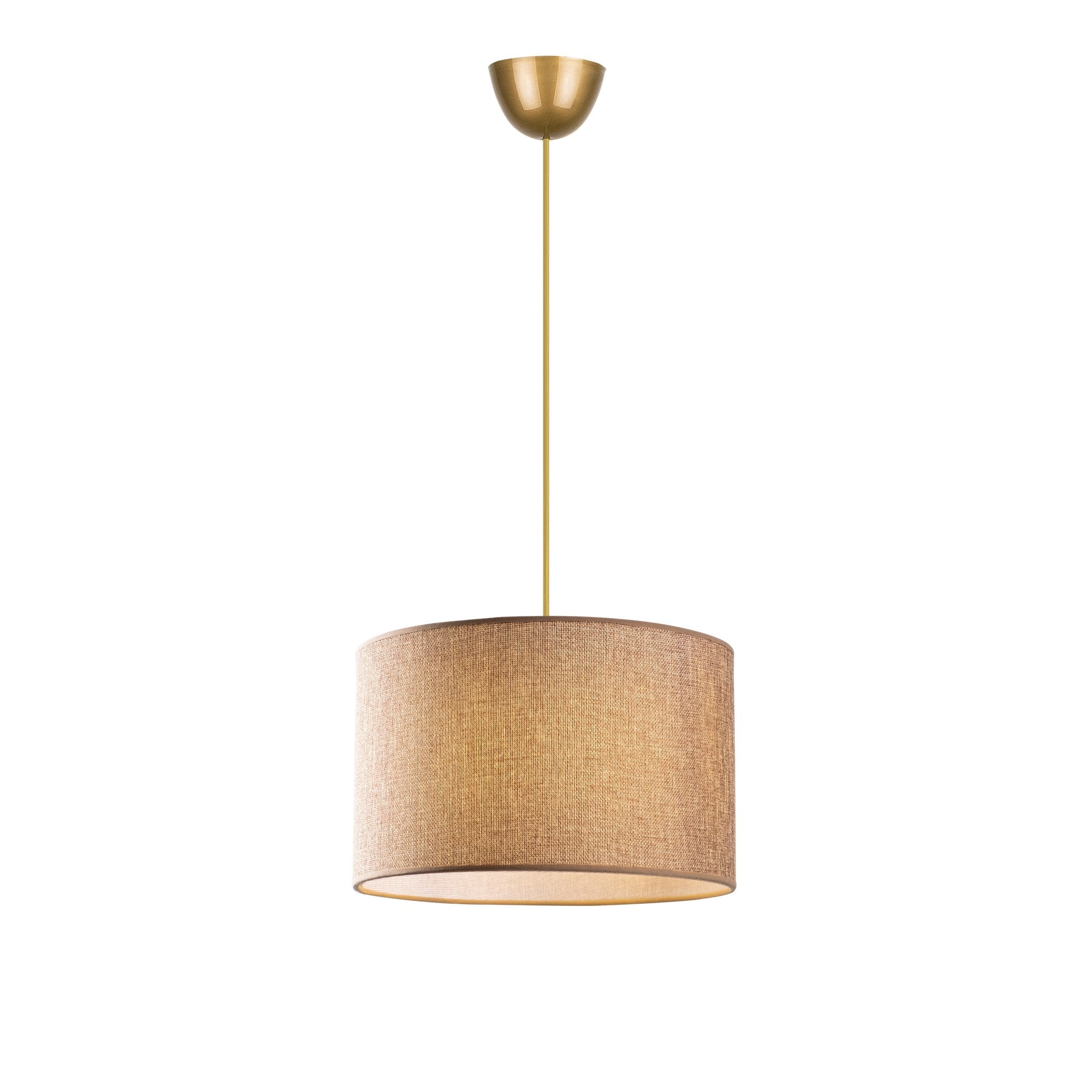 Candeeiro de Teto – 65 cm – Bege – Corpo metálico com cúpula de algodão
