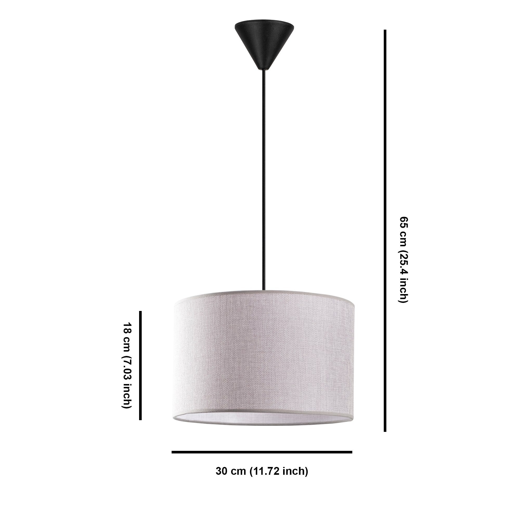 Candeeiro de Teto – 65 cm – Cinza – Metal