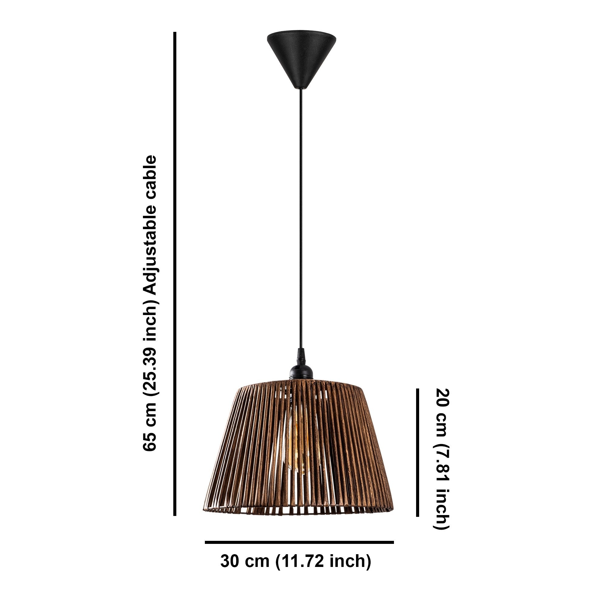 Candeeiro de Teto - 65 cm - Cor antiquada - Metálico