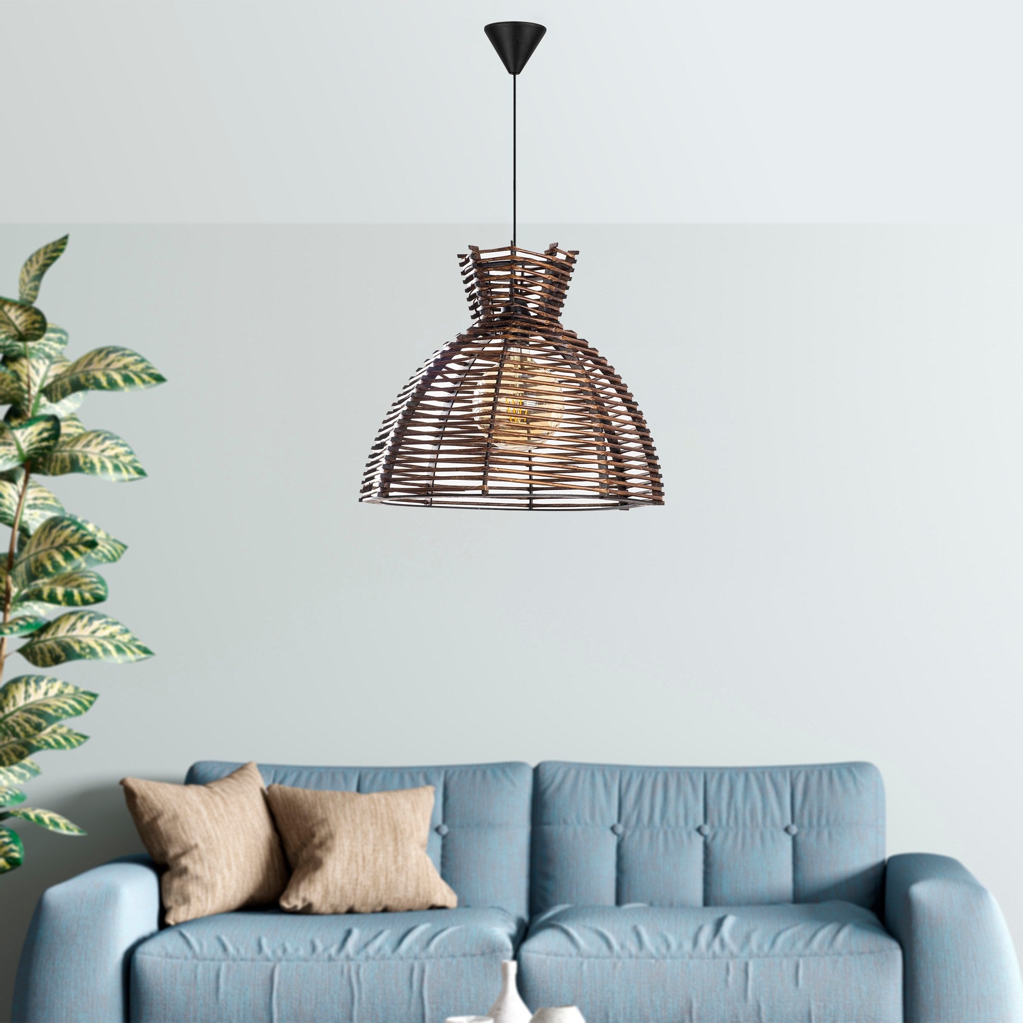 Candeeiro de Teto de Madeira – 40 x 40 cm – Cor antiquada