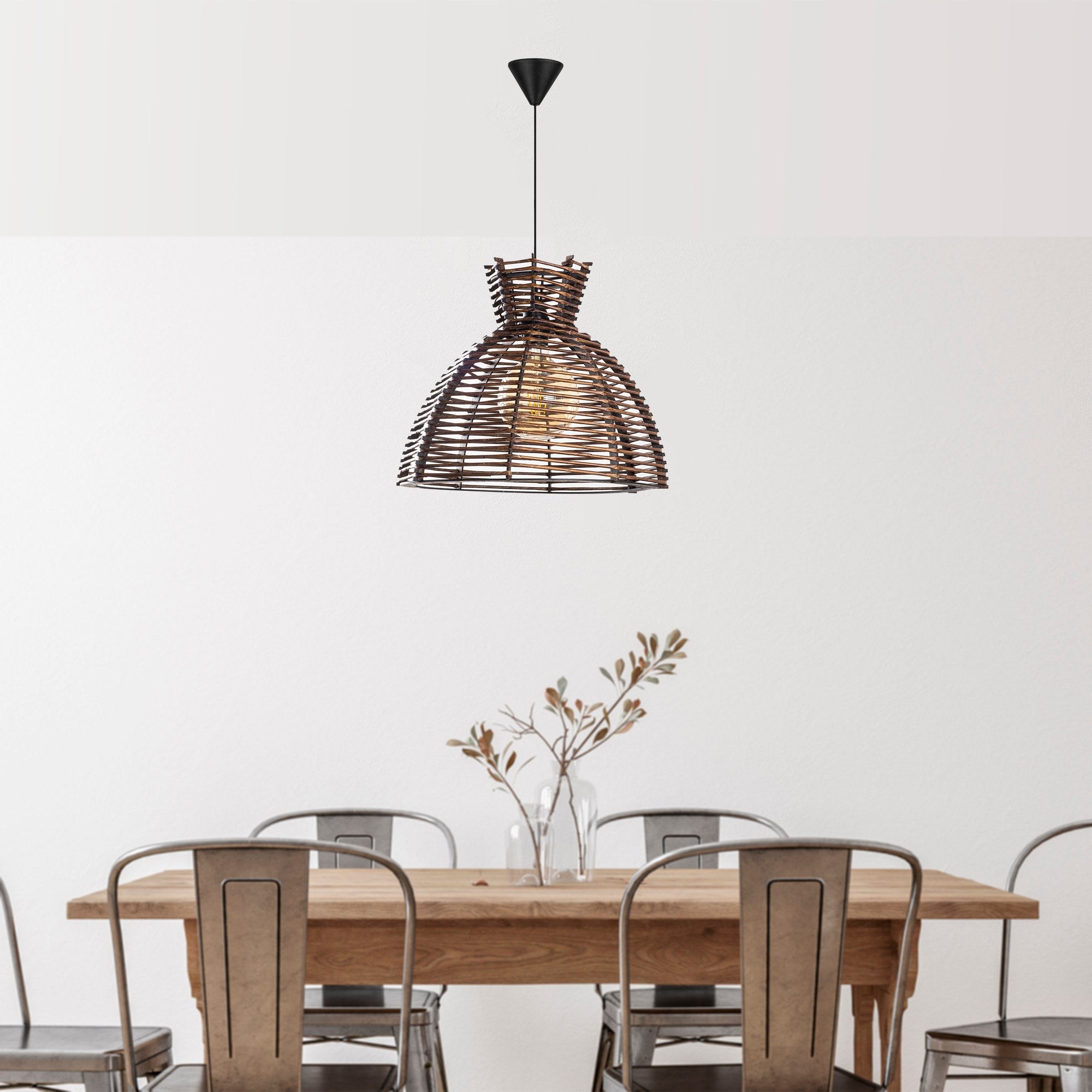 Candeeiro de Teto de Madeira – 40 x 40 cm – Cor antiquada