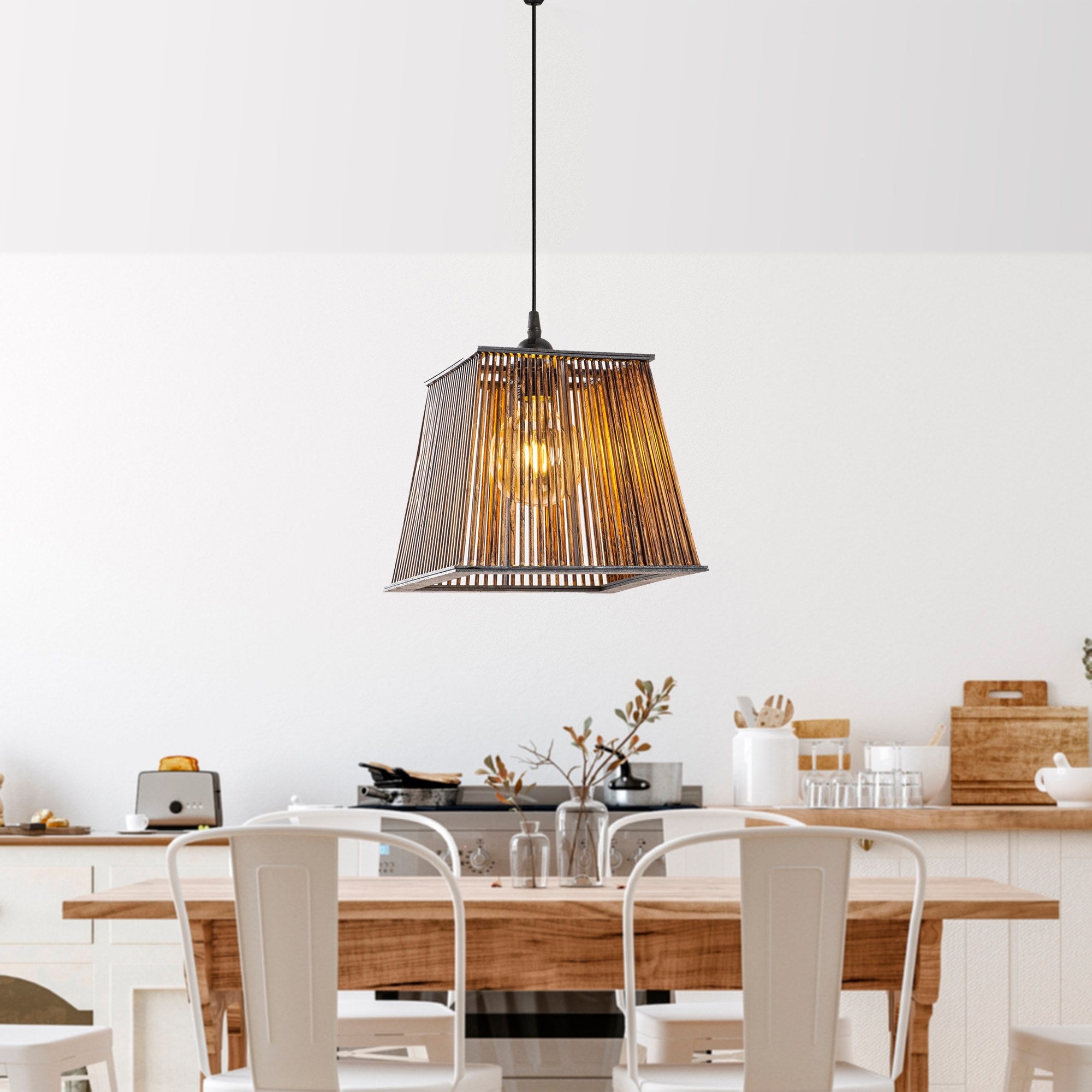 Candeeiro de Teto – 60 cm – Cor de Antiguidade – Madeira