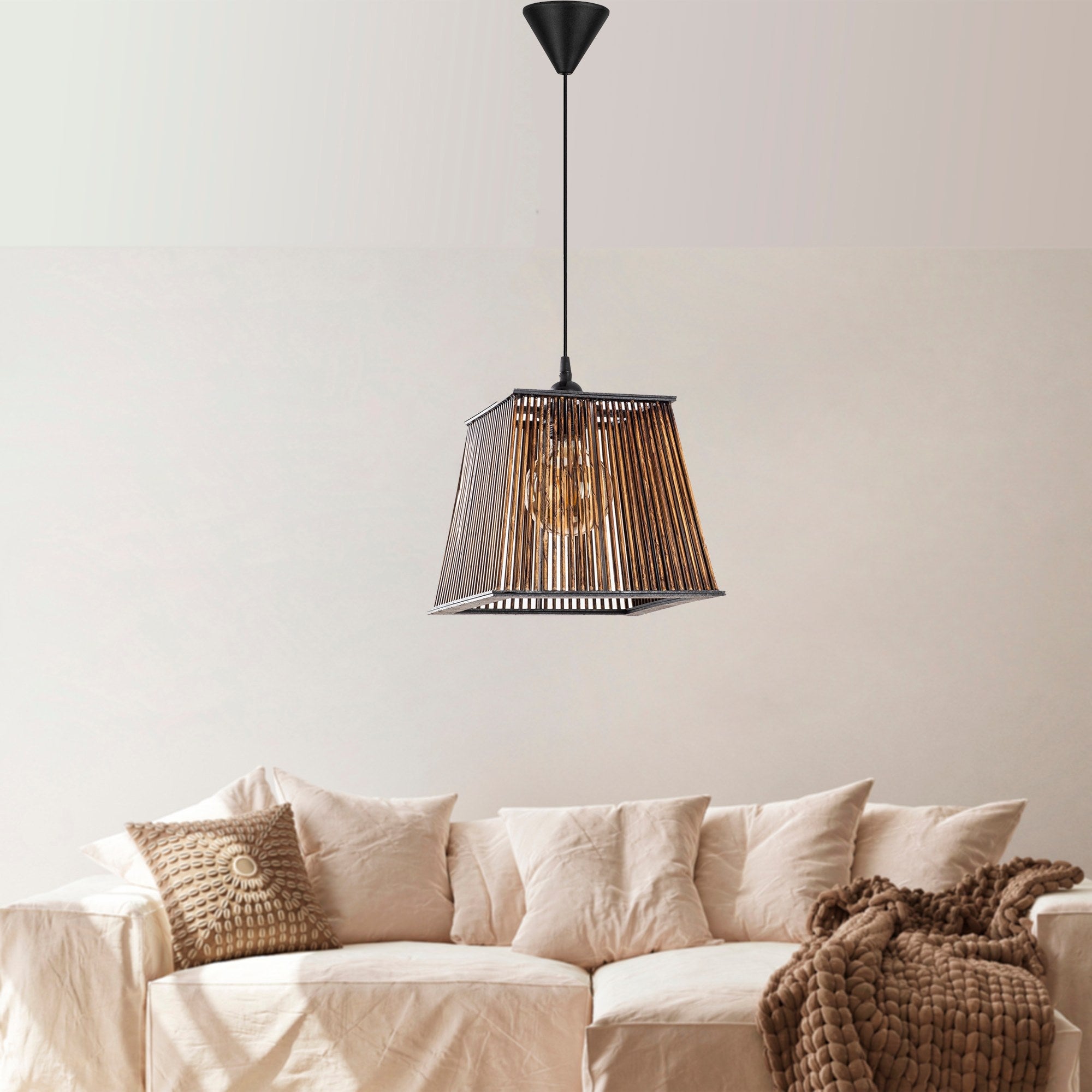 Candeeiro de Teto – 60 cm – Cor de Antiguidade – Madeira