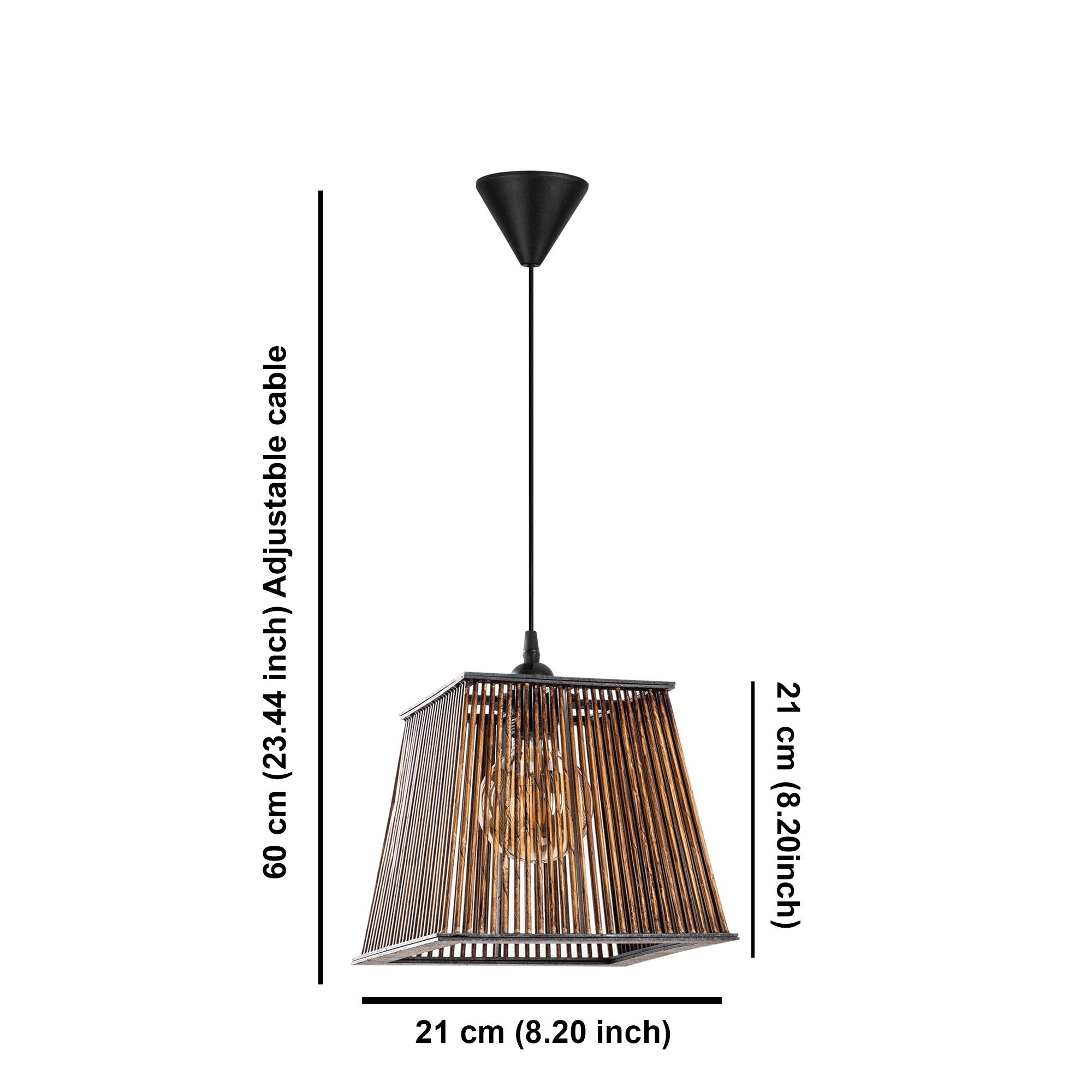Candeeiro de Teto – 60 cm – Cor de Antiguidade – Madeira