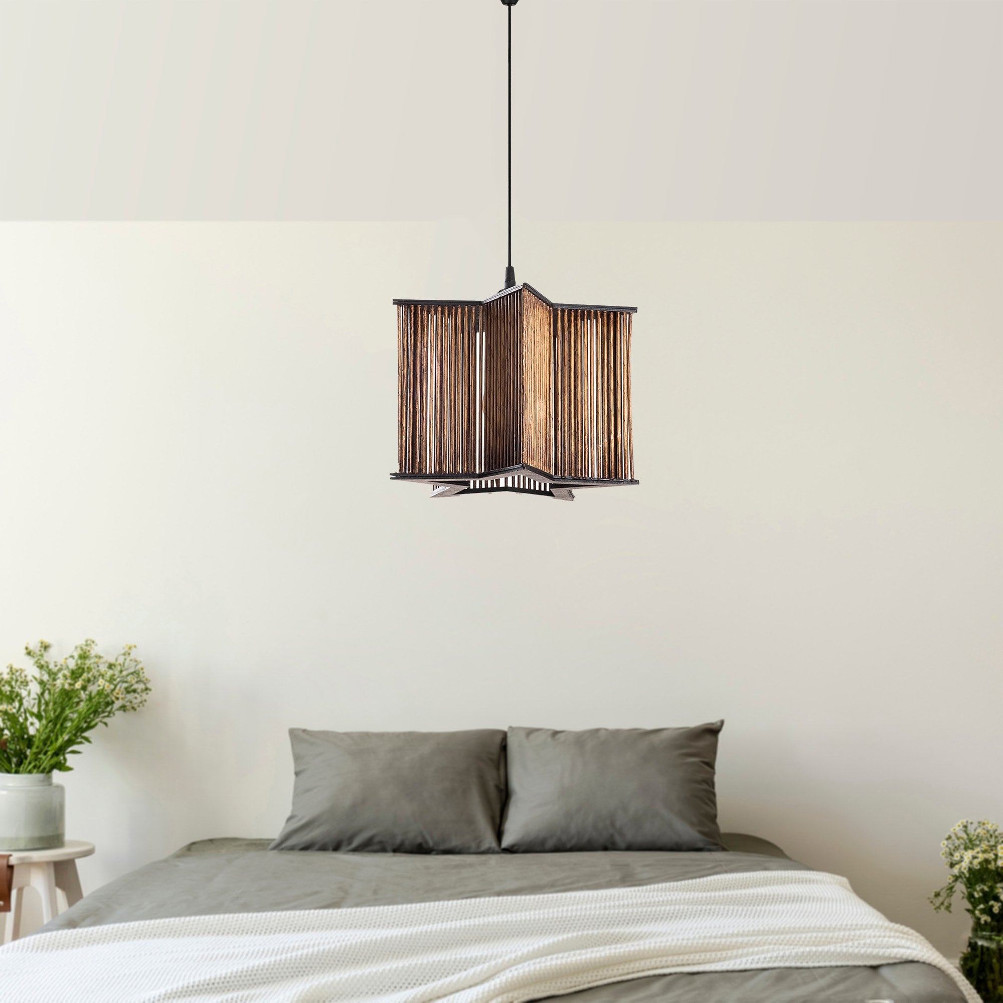 Candeeiro de Teto – 60 cm – Antiguidade – Madeira