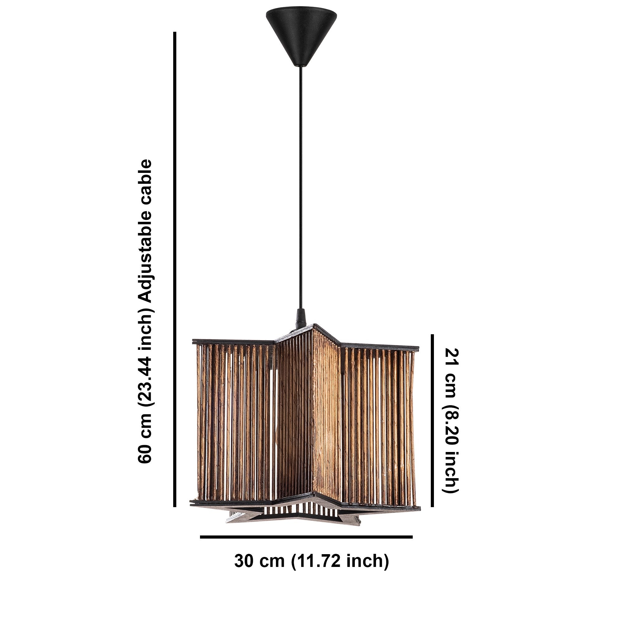 Candeeiro de Teto – 60 cm – Antiguidade – Madeira