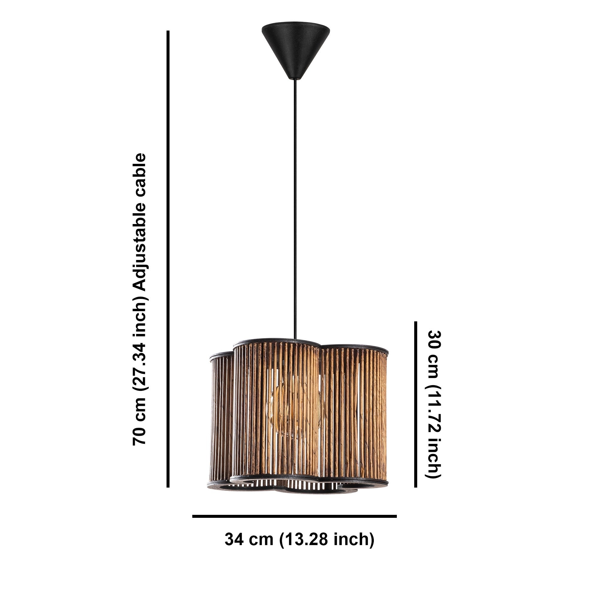 Candeeiro de Teto – 70 cm – Cores antiquadas – Madeira