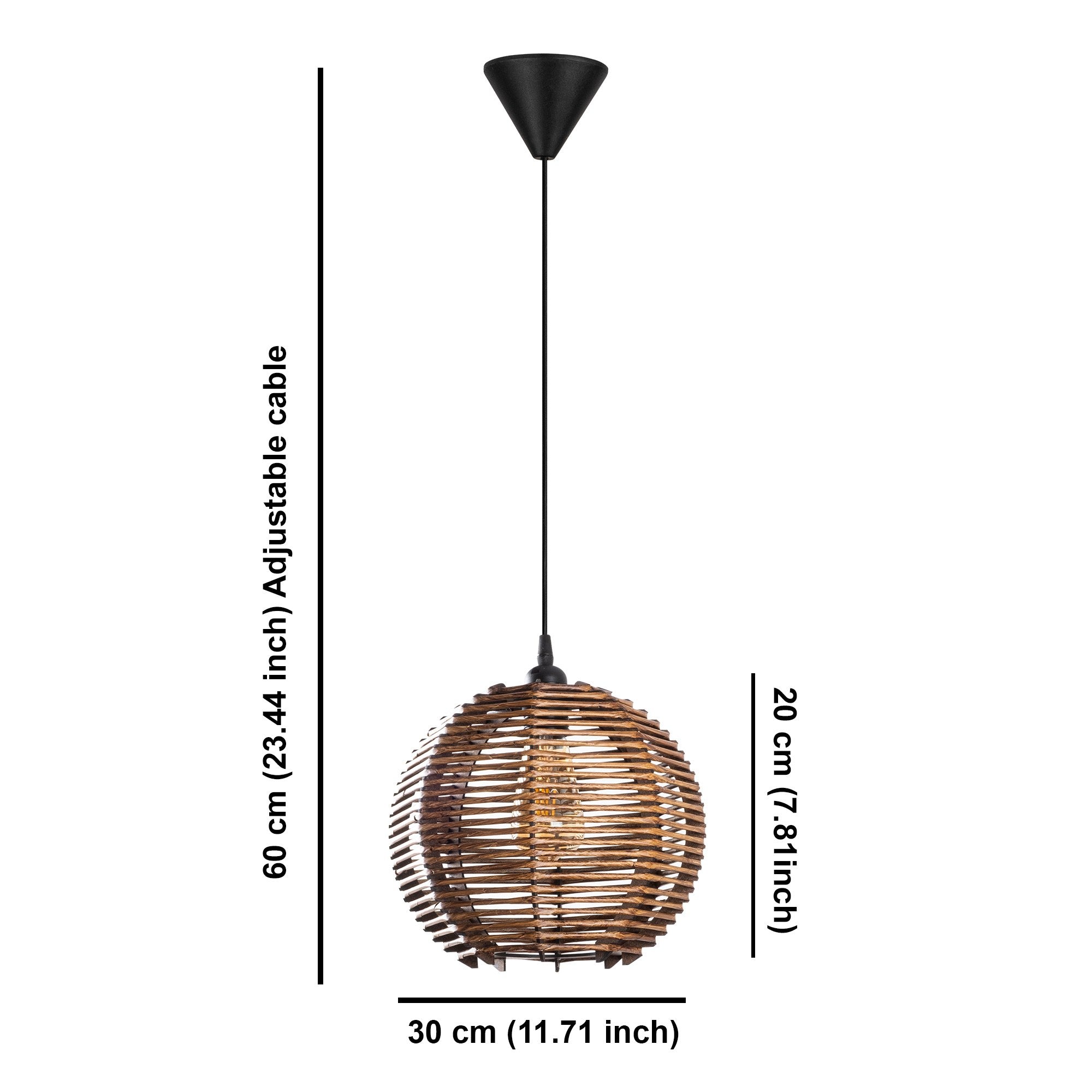 Candeeiro de Teto – 60 cm – Antiguidade – Madeira