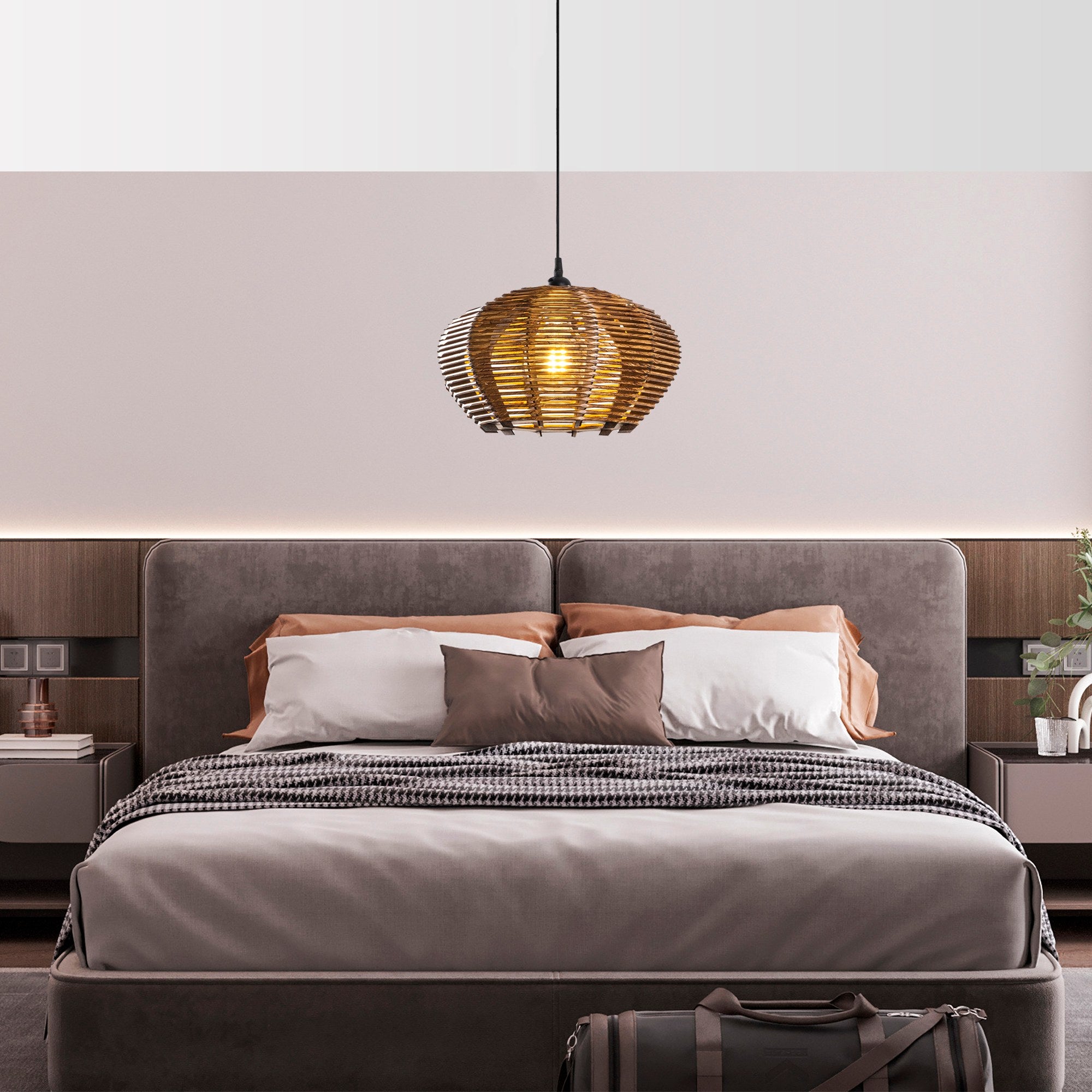 Candeeiro de Teto – 60 cm – Cor de antiguidade – Madeira
