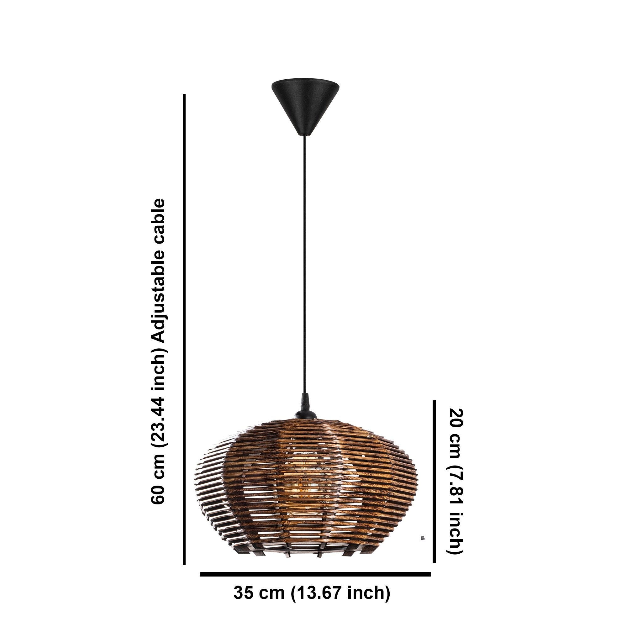 Candeeiro de Teto – 60 cm – Cor de antiguidade – Madeira