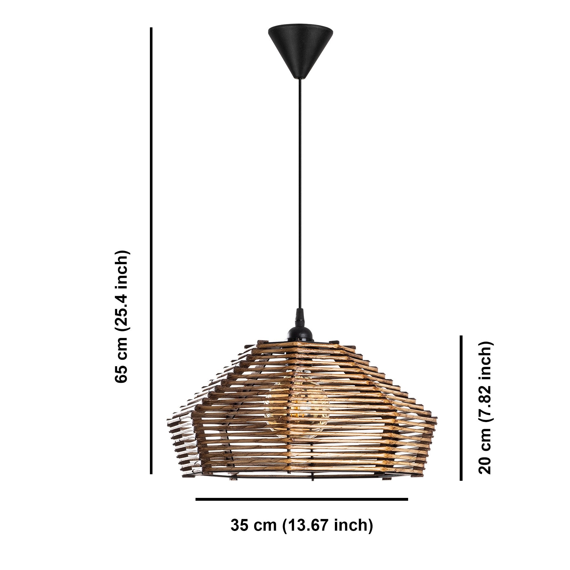 Candeeiro de Teto – 20 cm x 35 cm – Antiguidade – Madeira