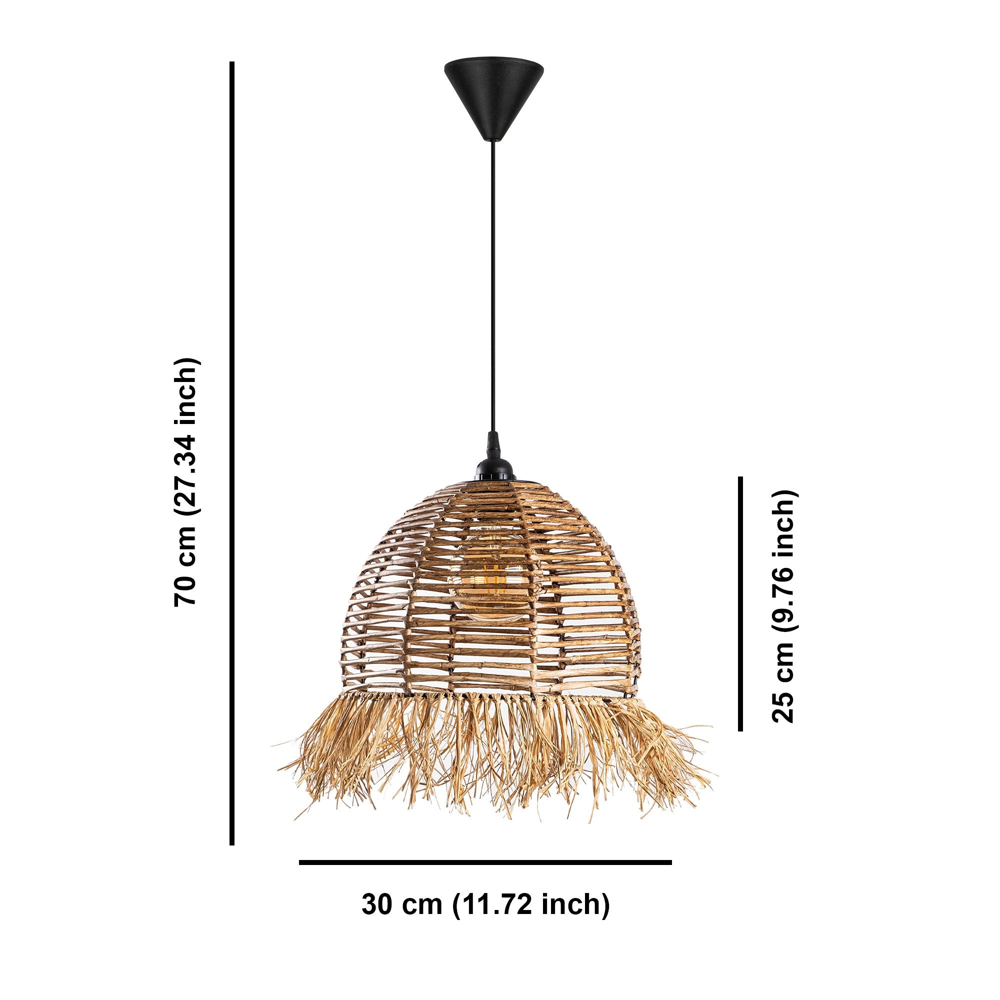 Candeeiro de Teto – 25 cm x 30 cm – Camelo – Metal