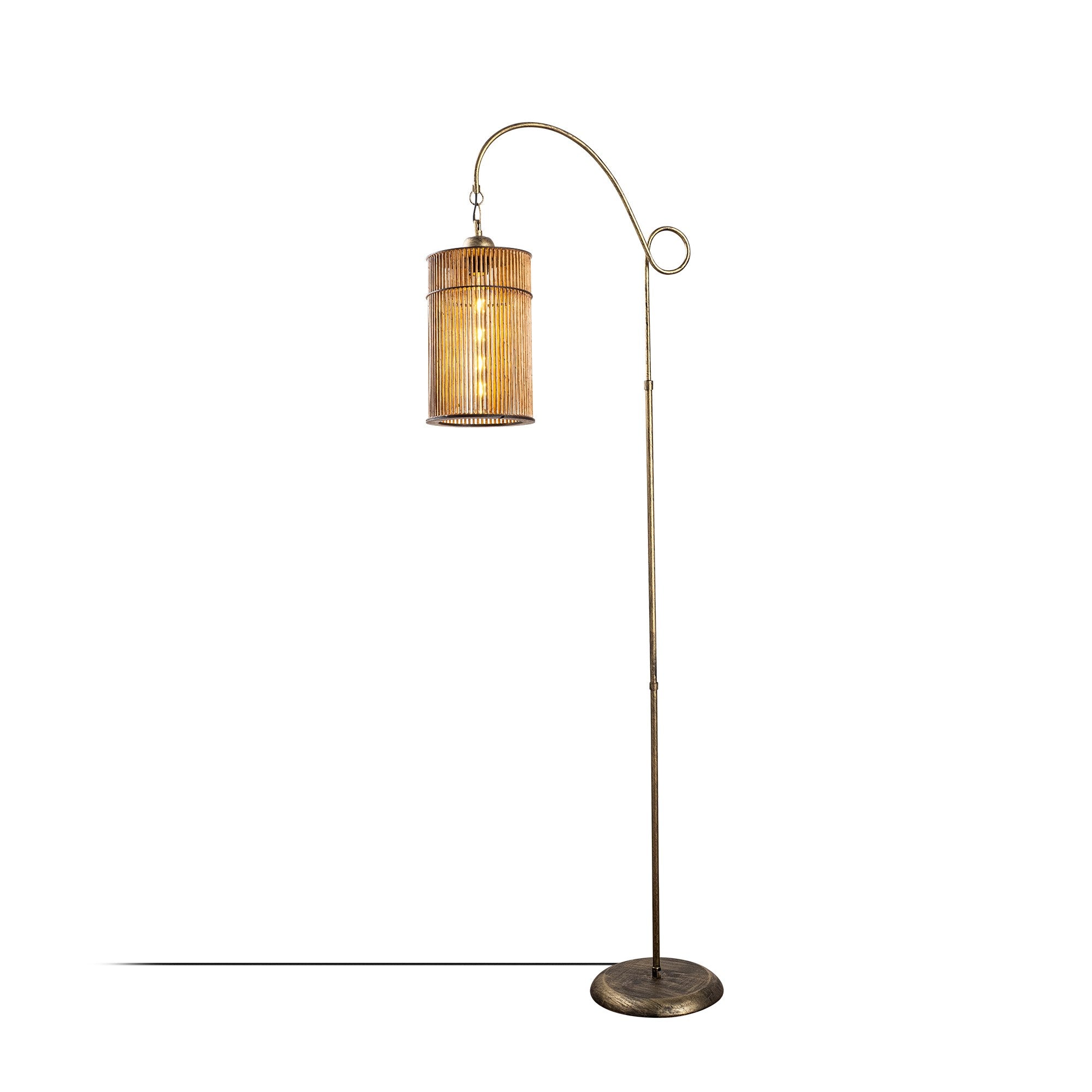 Candeeiro de Pé – 160 cm – Antiguidade – Metal e Bambu