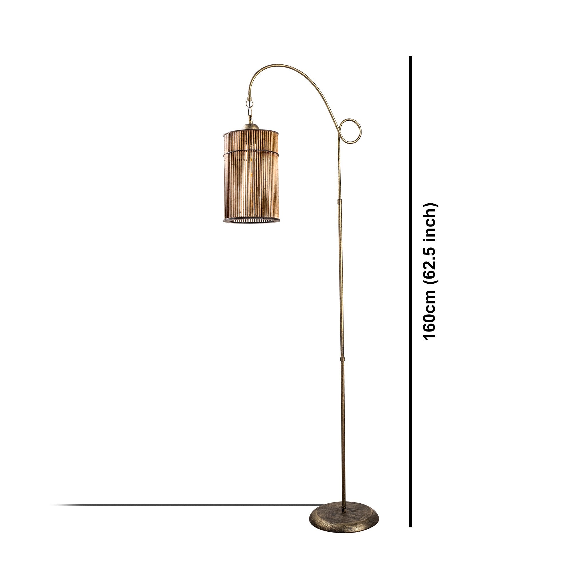 Candeeiro de Pé – 160 cm – Antiguidade – Metal e Bambu