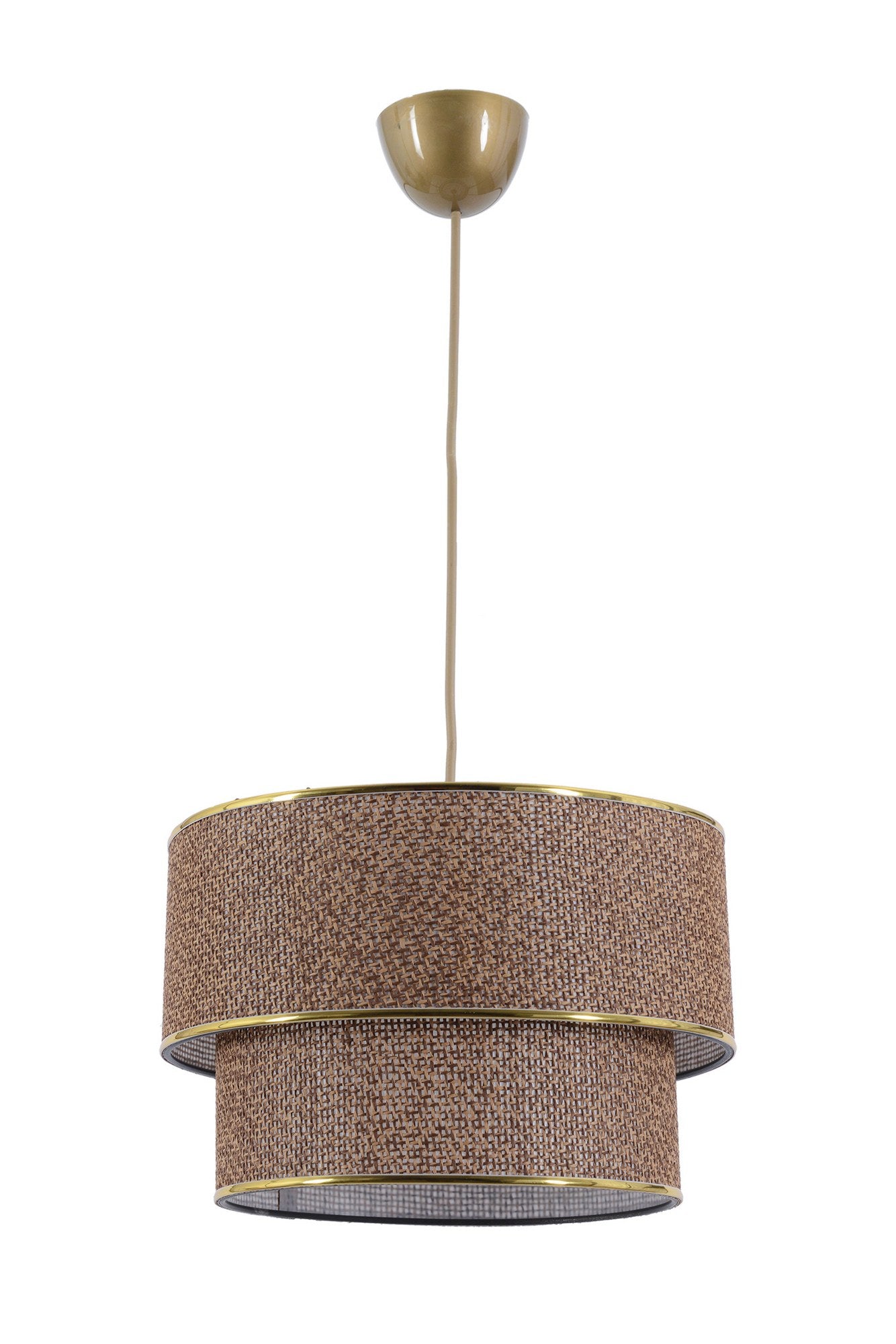Candeeiro de Teto – 70 cm – Bege – Metal e Algodão