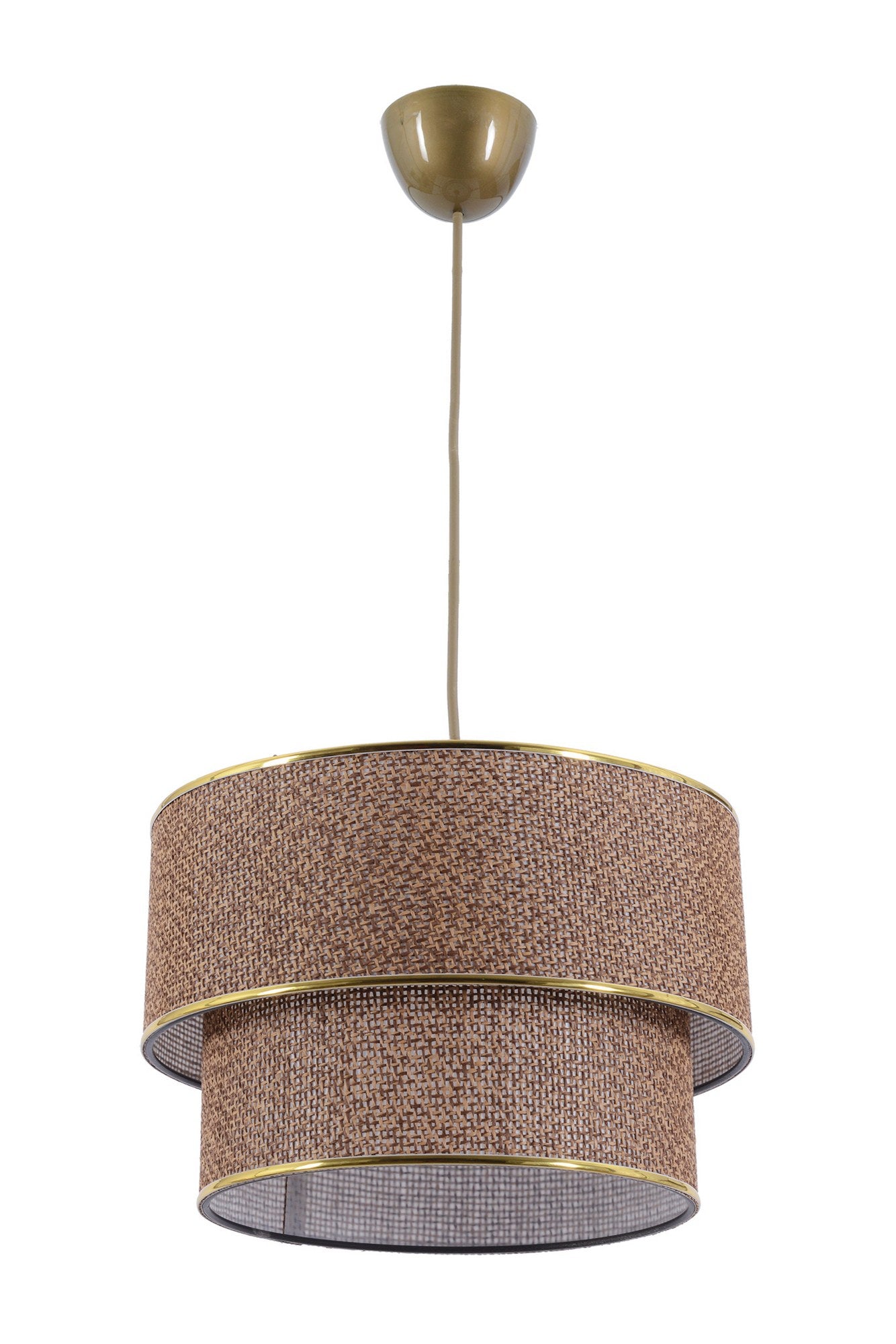 Candeeiro de Teto – 70 cm – Bege – Metal e Algodão
