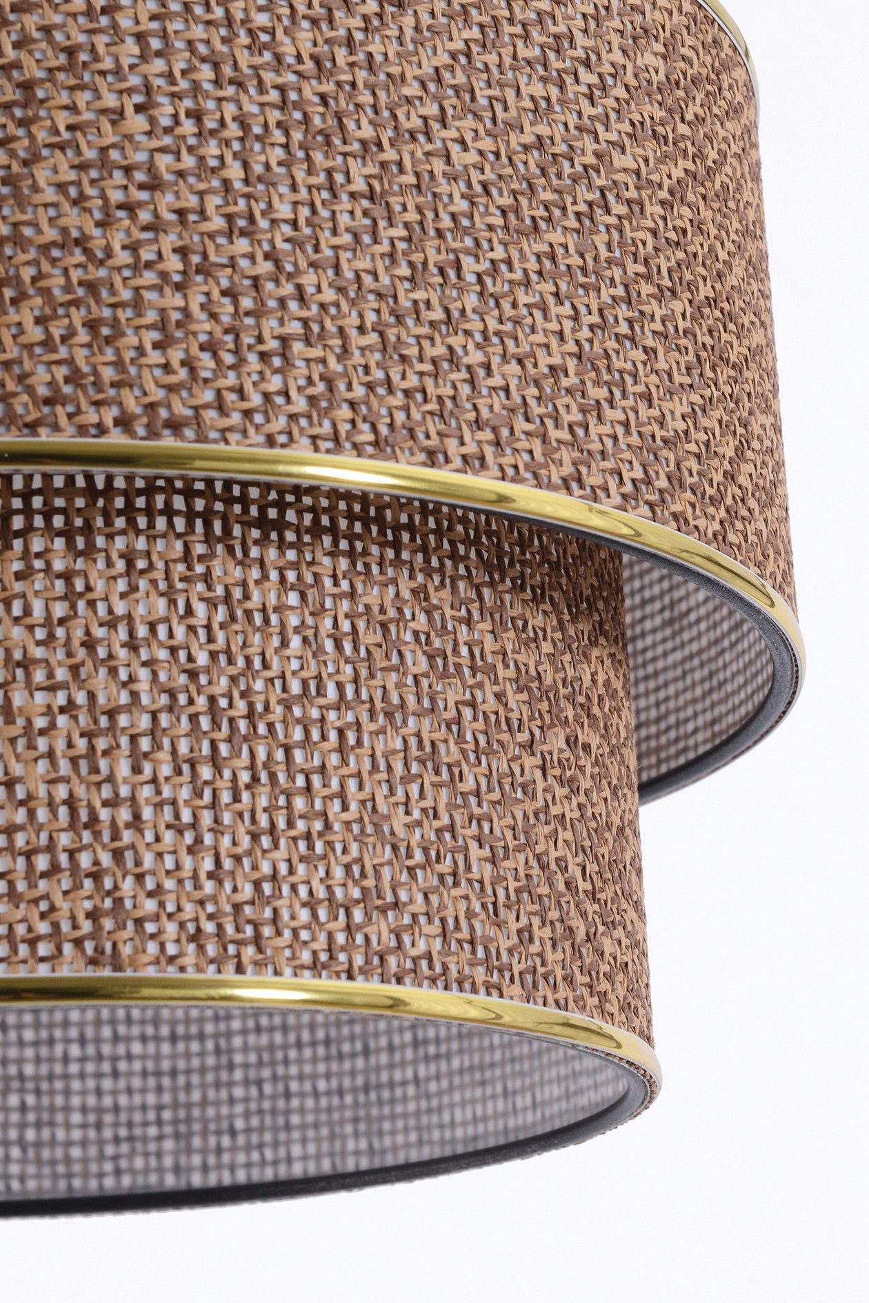 Candeeiro de Teto – 70 cm – Bege – Metal e Algodão