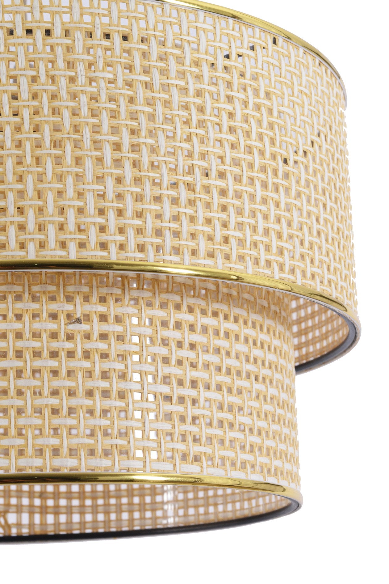 Candeeiro de Teto – 70 cm de Altura – Ecru e Branco – Metal