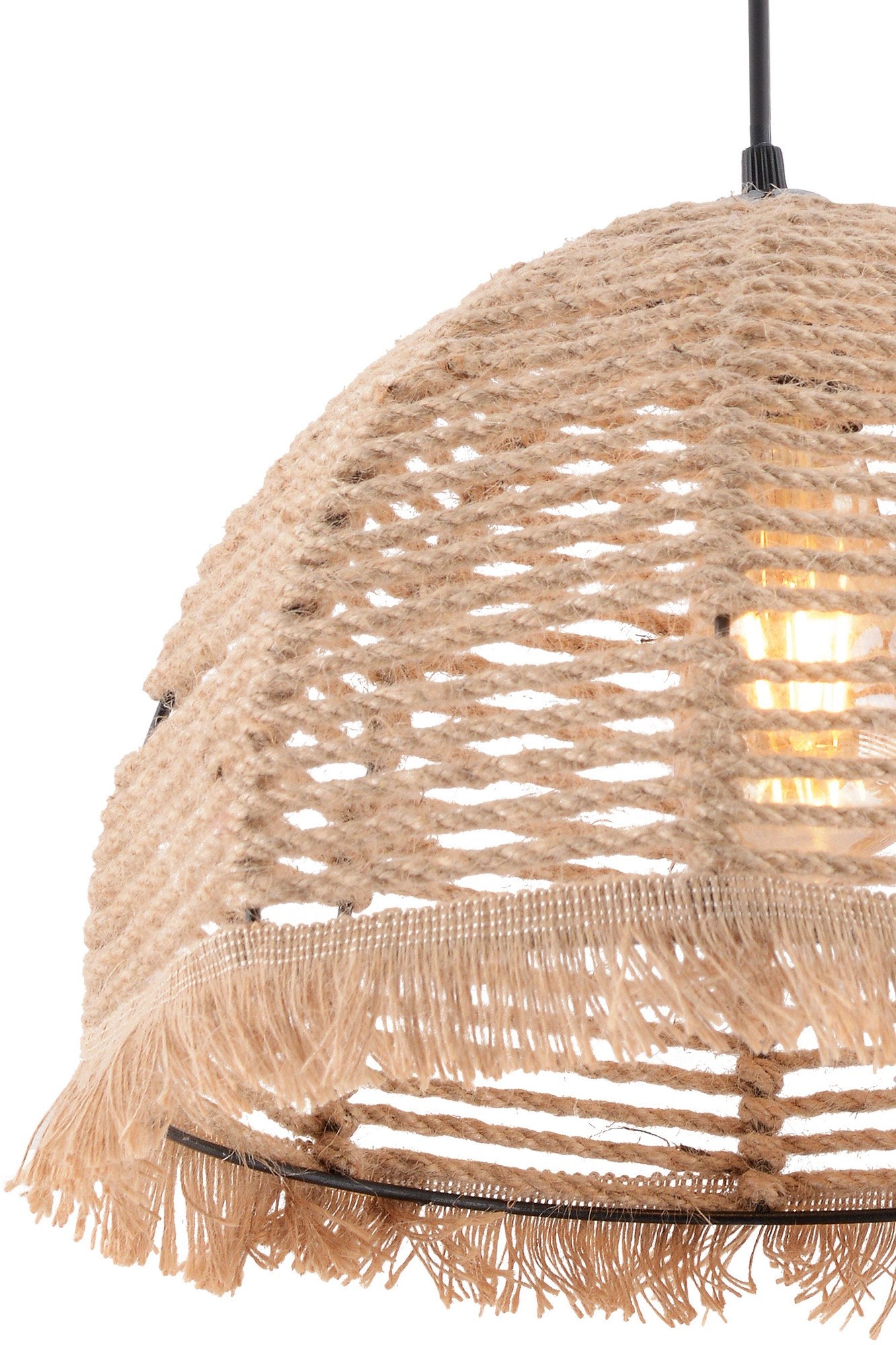 Candeeiro de Teto – 65 cm – Creme – Metal e Juta