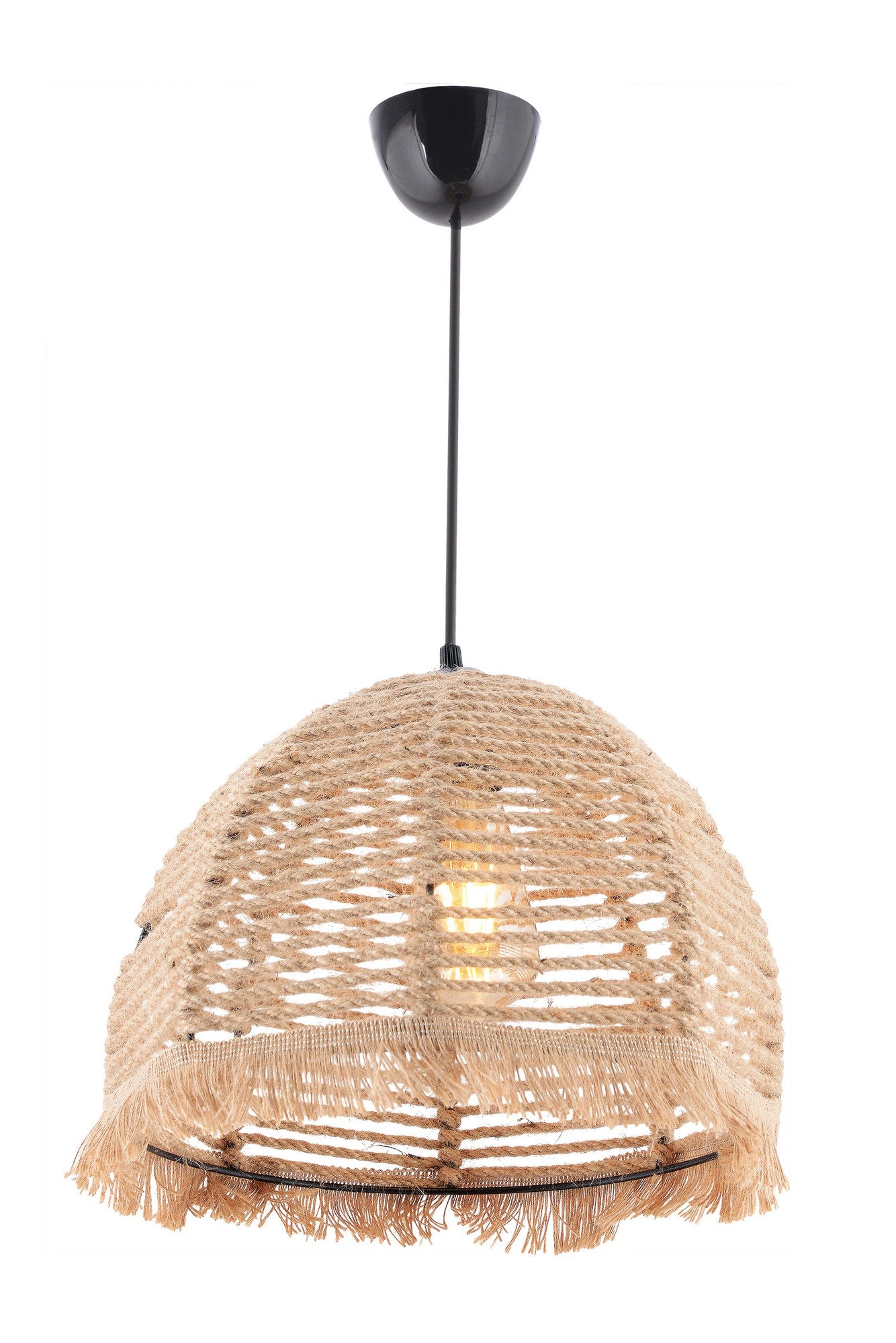 Candeeiro de Teto – 65 cm – Creme – Metal e Juta