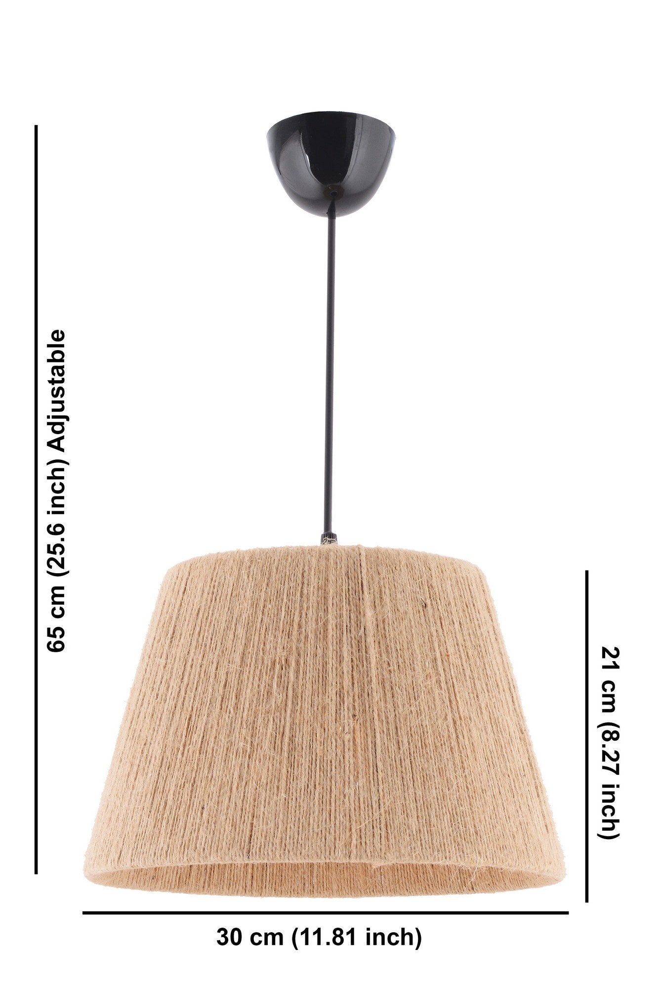 Candeeiro de Teto – 65 cm – Creme – Metal e Juta