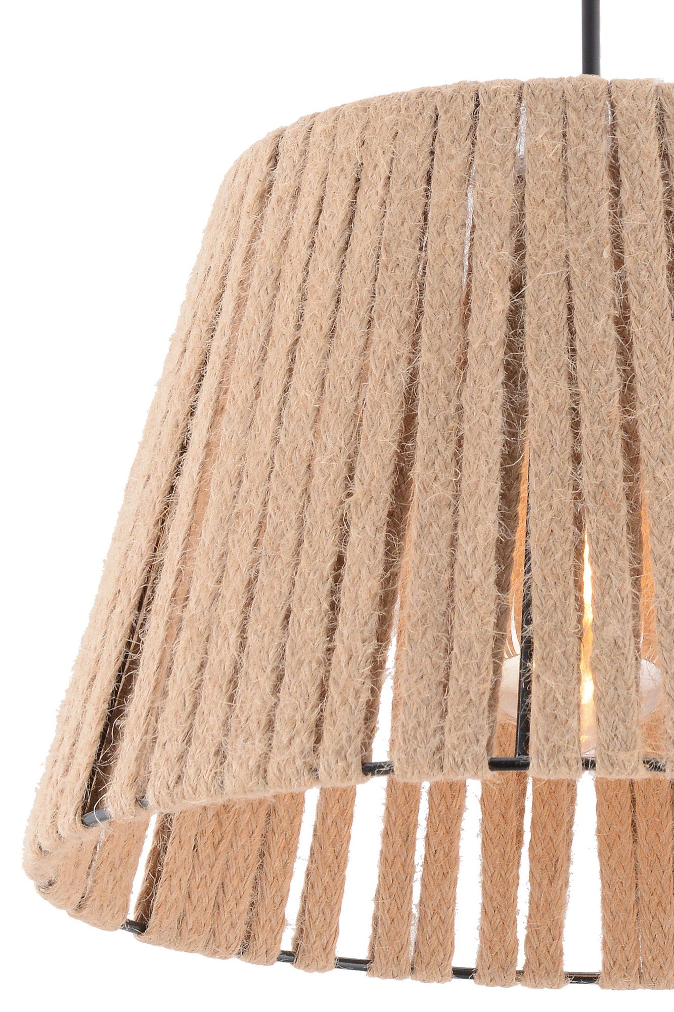 Candeeiro de Teto – 65 cm – Creme – Metal e Juta
