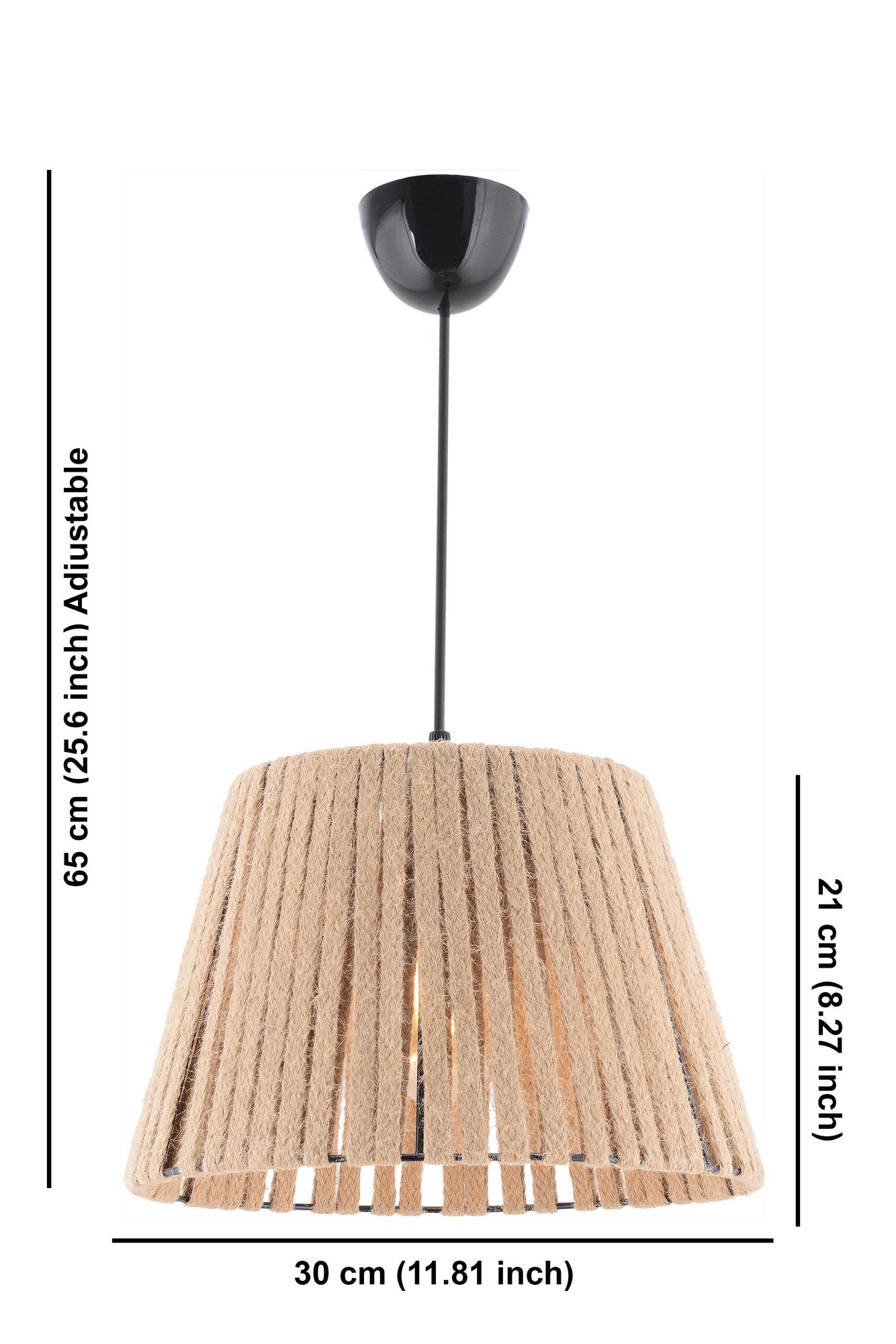 Candeeiro de Teto – 65 cm – Creme – Metal e Juta