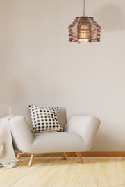 Candeeiro de Teto – 55 cm – Marrom – Madeira