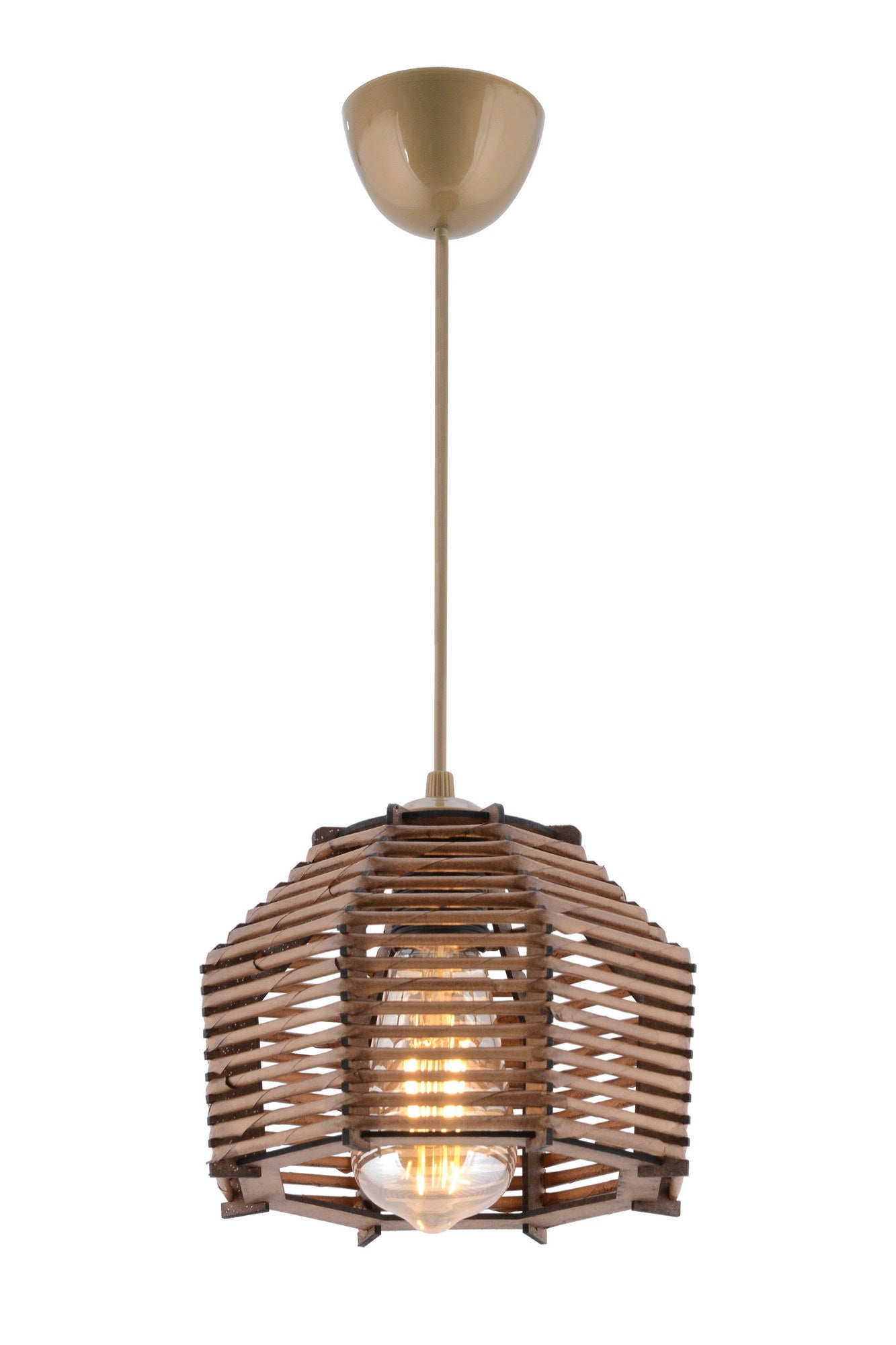 Candeeiro de Teto – 55 cm – Marrom – Madeira