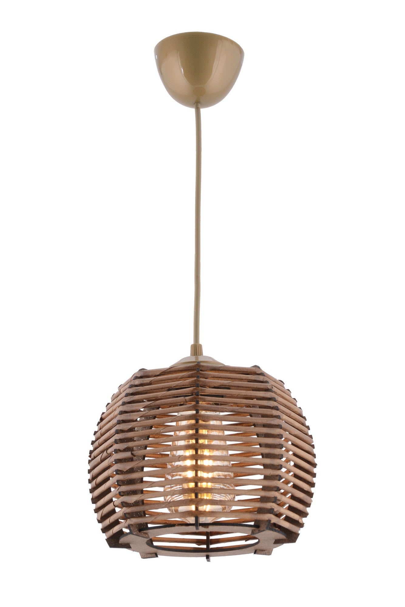 Candeeiro de Teto de Madeira – 55 cm – Marrom