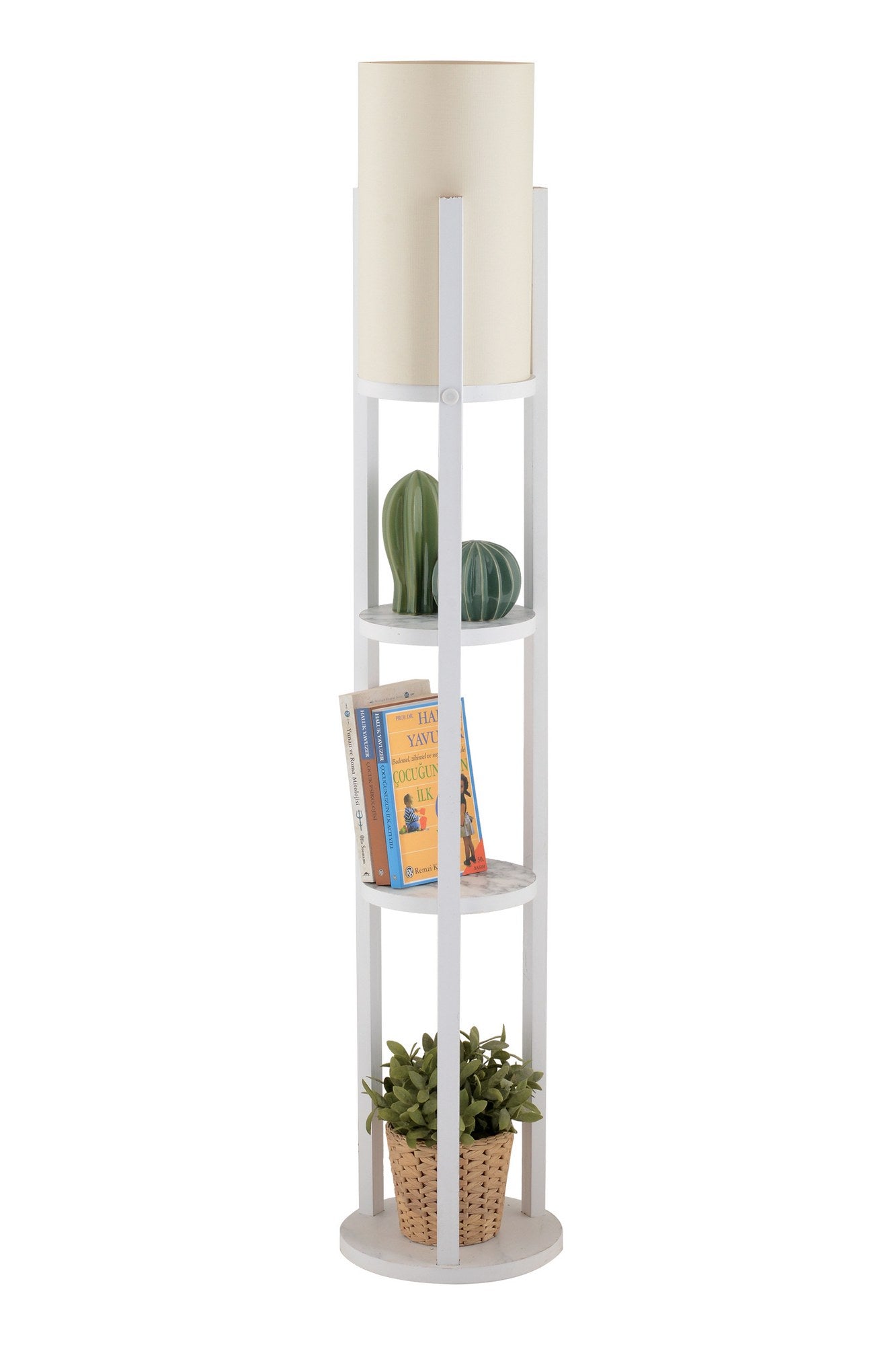 Candeeiro de Pé – 135 cm – Branco – Aglomerado de madeira/MDF