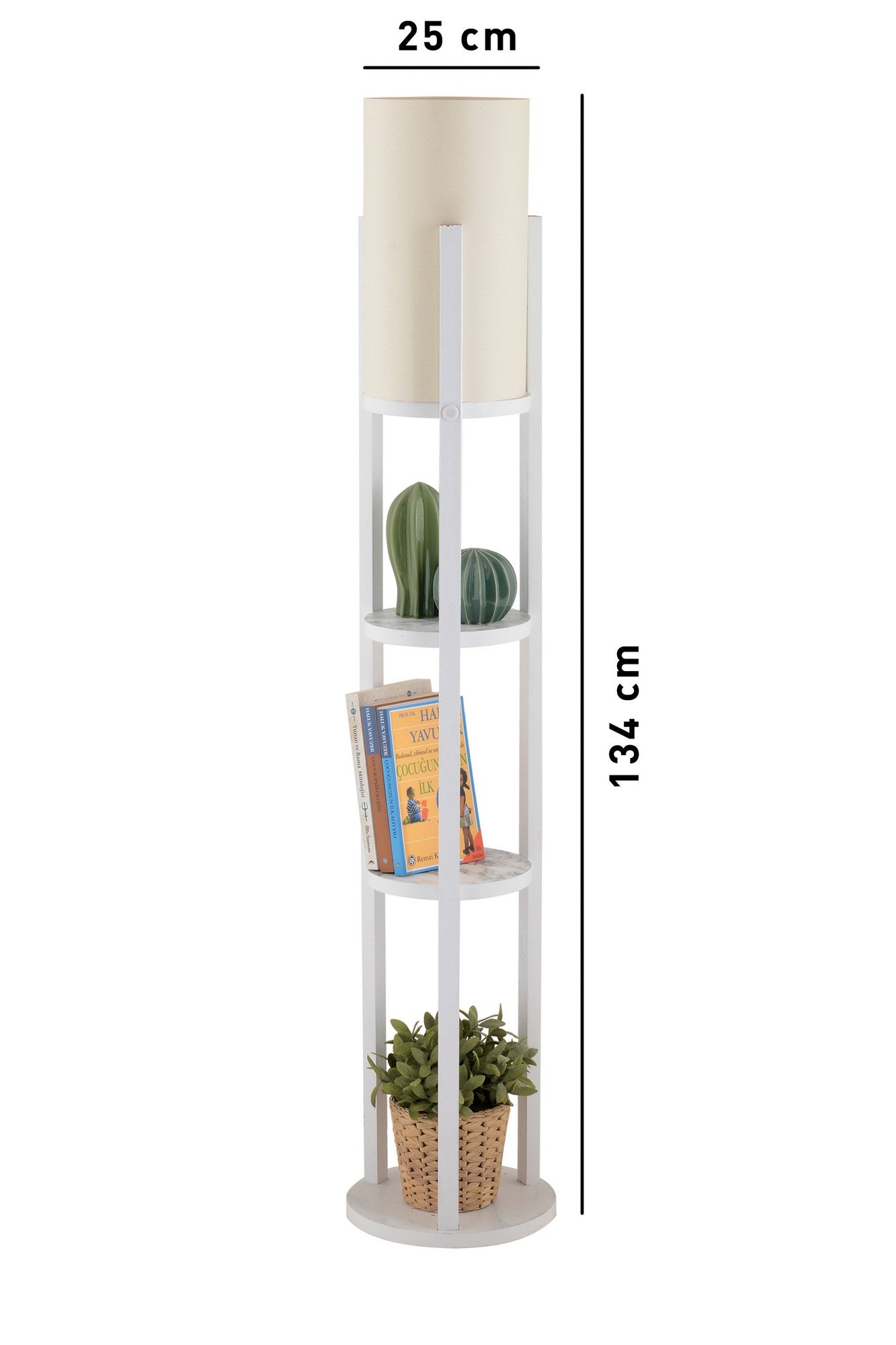 Candeeiro de Pé – 135 cm – Branco – Aglomerado de madeira/MDF