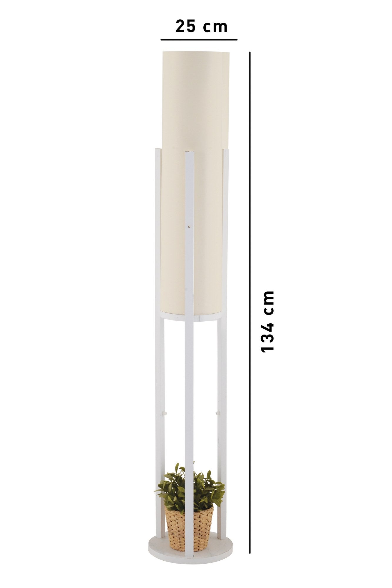 Candeeiro de Pé – 135 cm – Branco – Aglomerado e MDF
