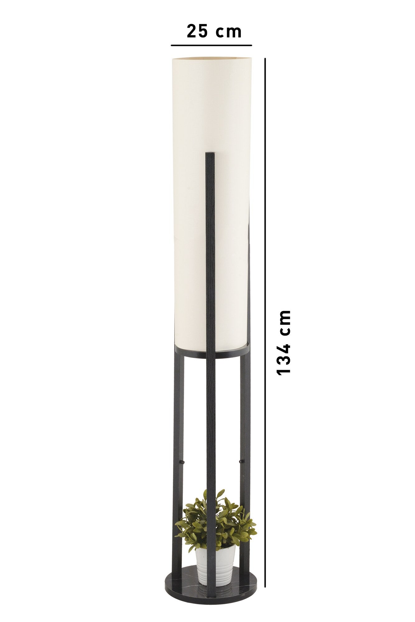 Candeeiro de Pé – 135 cm – Preto – Aglomerado e MDF