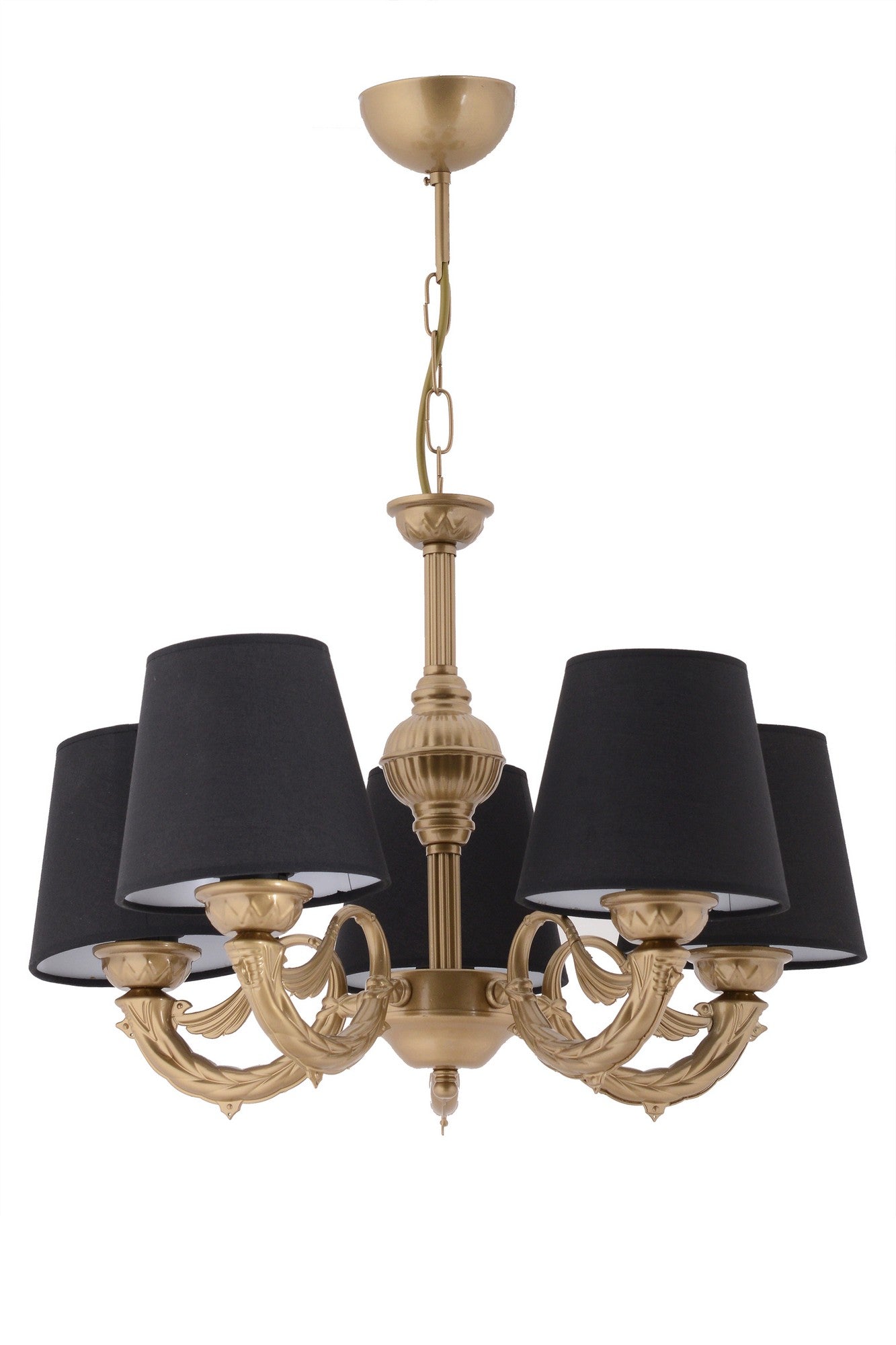 Candeeiro de Teto – 65 cm – Preto e Dourado – Metálico