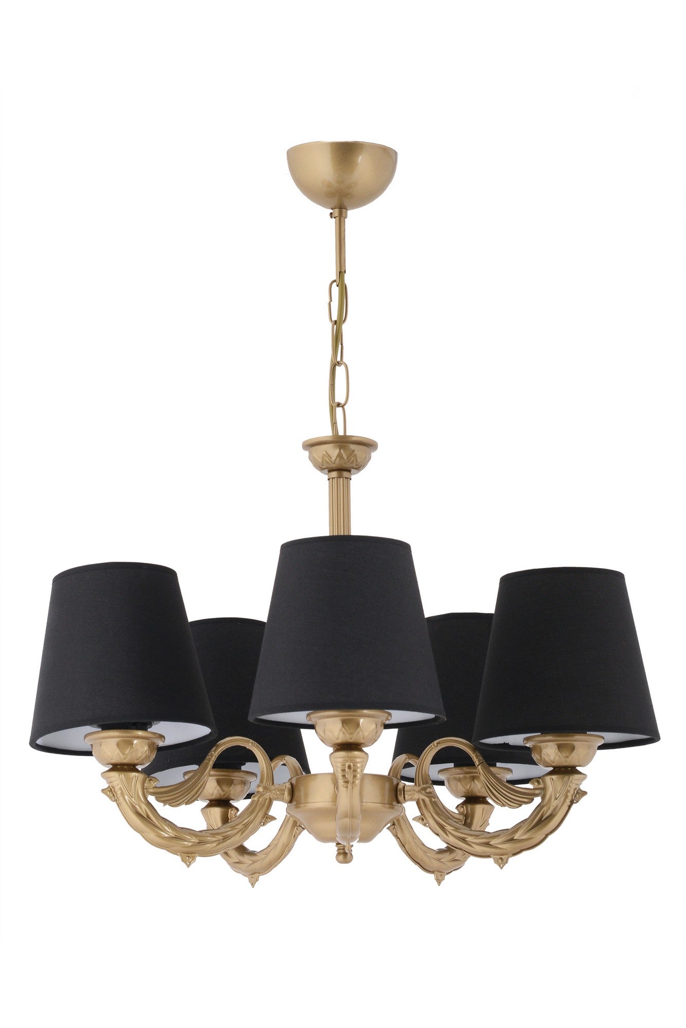 Candeeiro de Teto – 65 cm – Preto e Dourado – Metálico